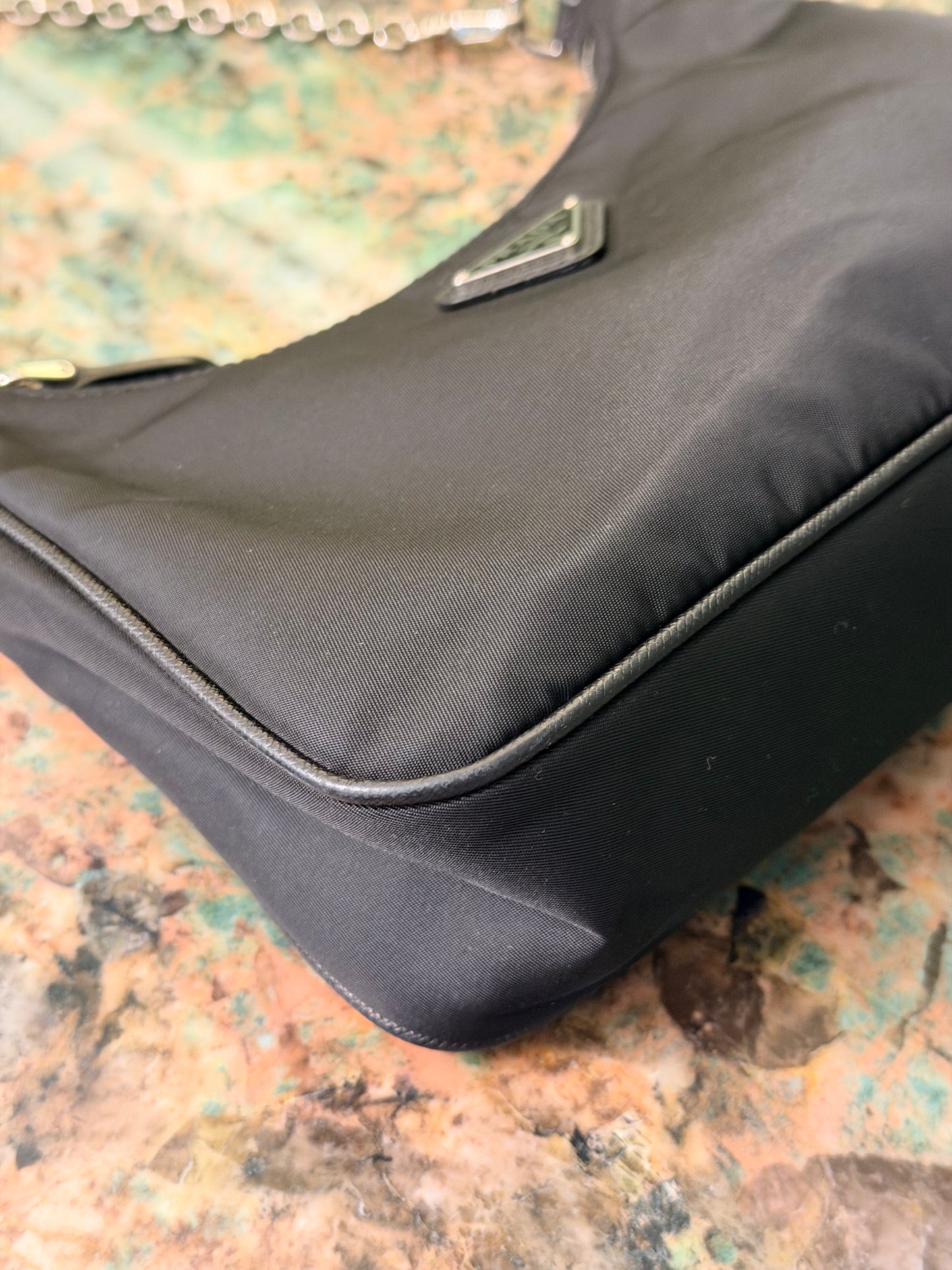 PRADA BLACK NYLON RE EDITION 2005 CROSSBODY BAG