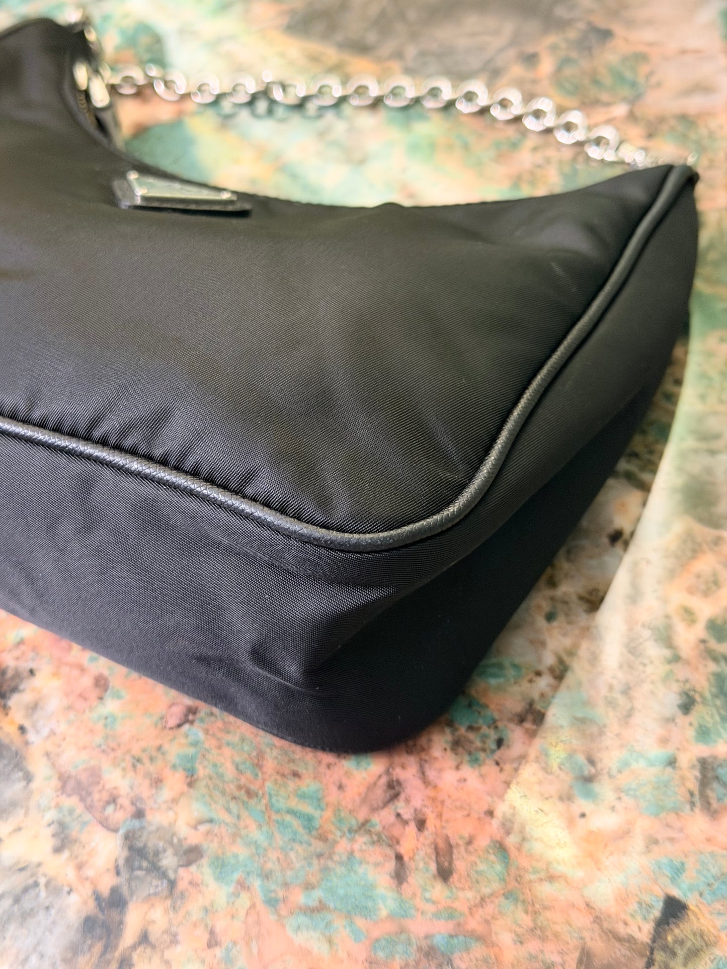 PRADA BLACK NYLON RE EDITION 2005 CROSSBODY BAG