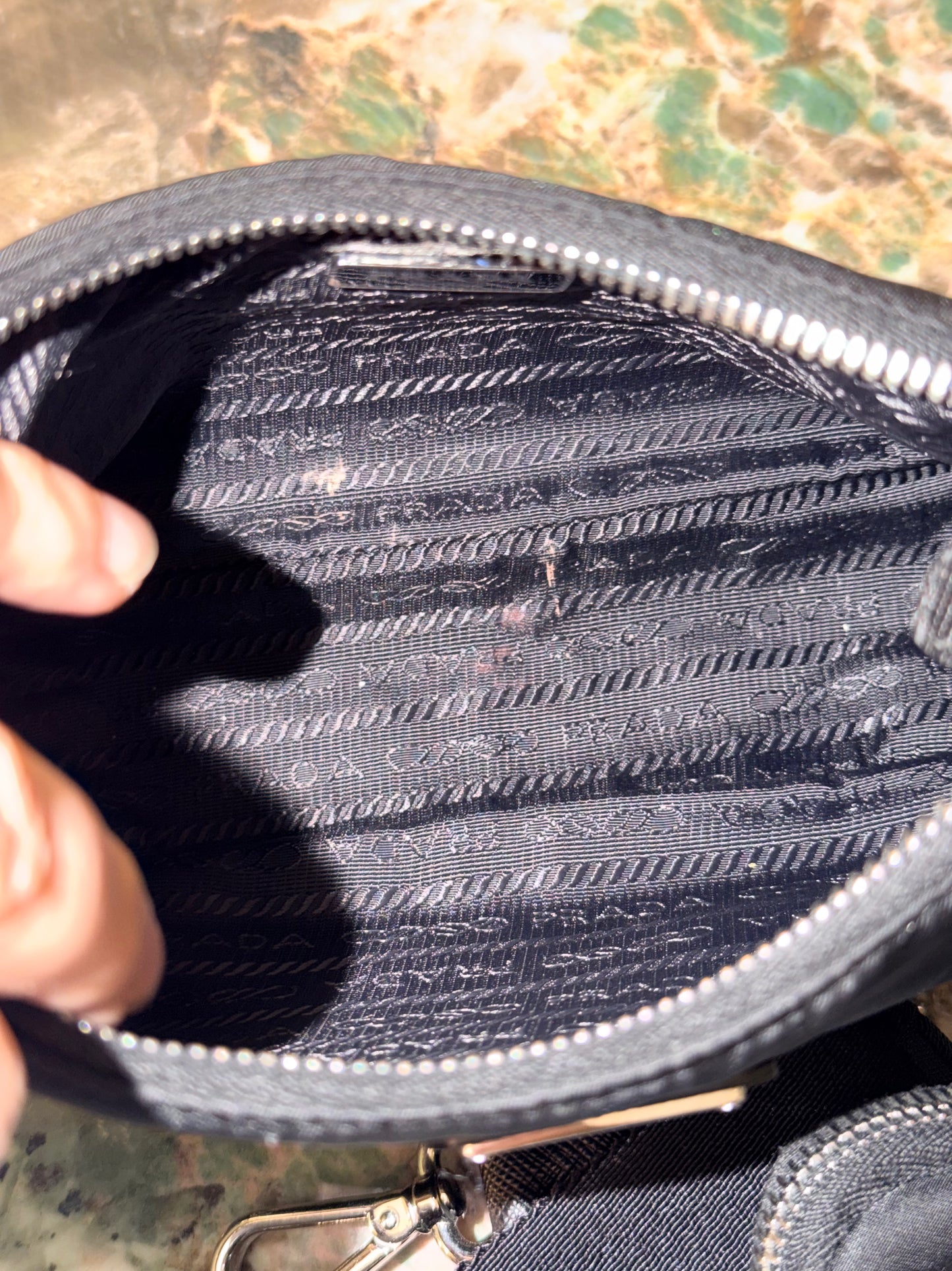 PRADA BLACK NYLON RE EDITION 2005 CROSSBODY BAG