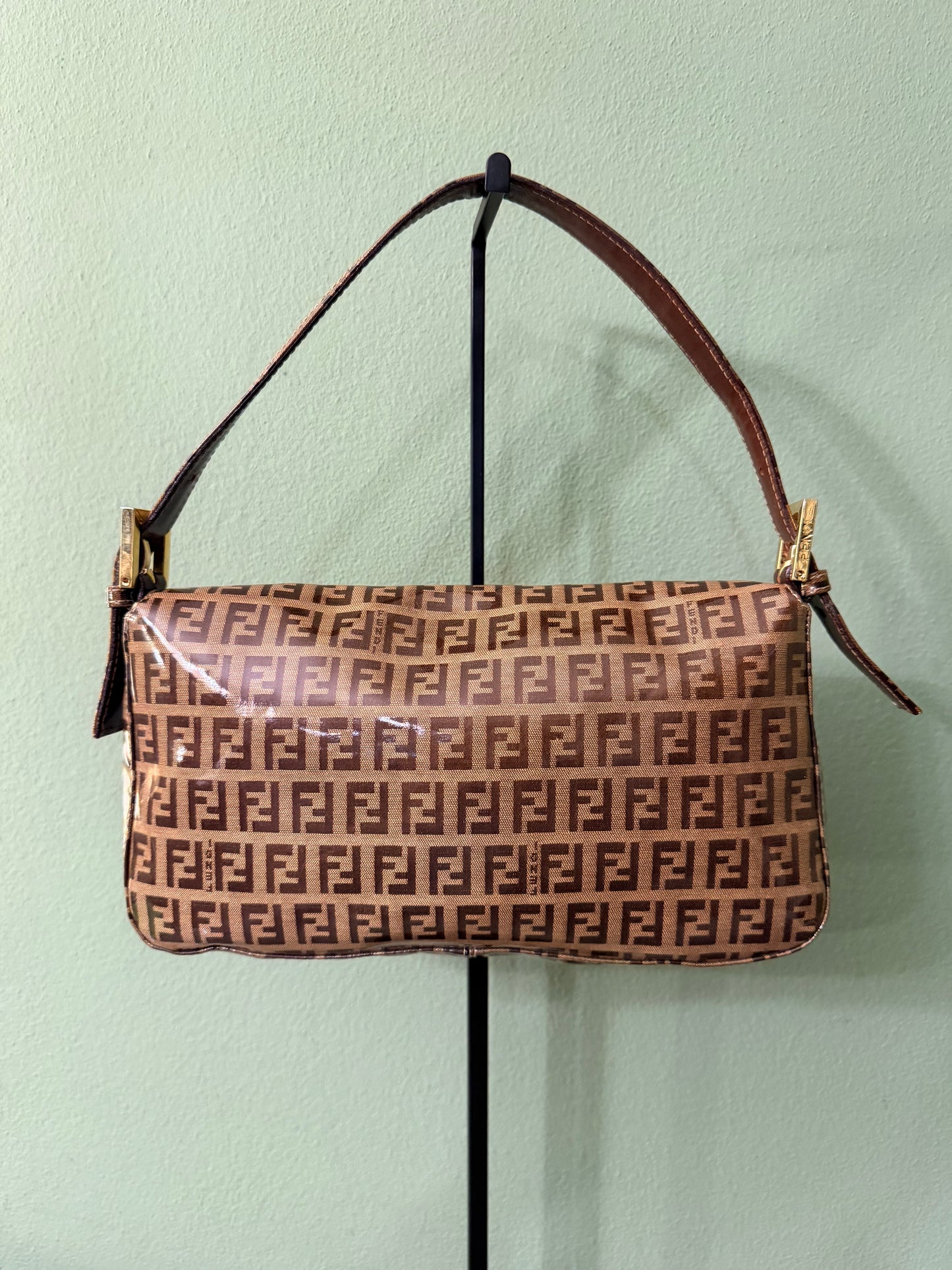 FENDI CRISTAL ZUCCHINO BAGUETTE SHOULDER BAG