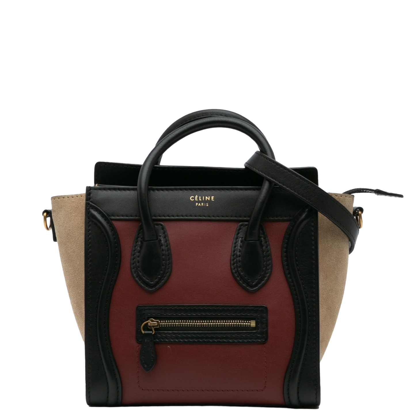CELINE TRI COLOR NANO LUGGAGE CROSSBODY BAG