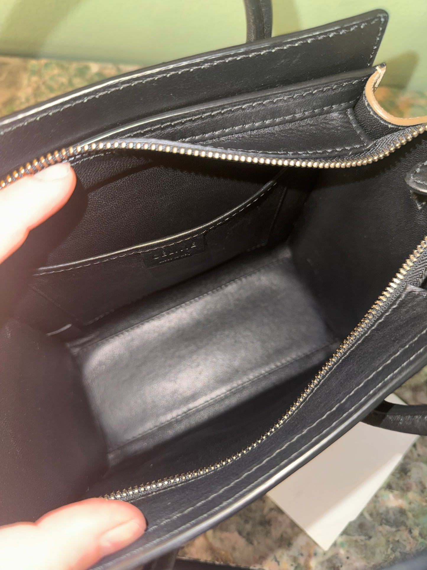 CELINE TRI COLOR NANO LUGGAGE CROSSBODY BAG