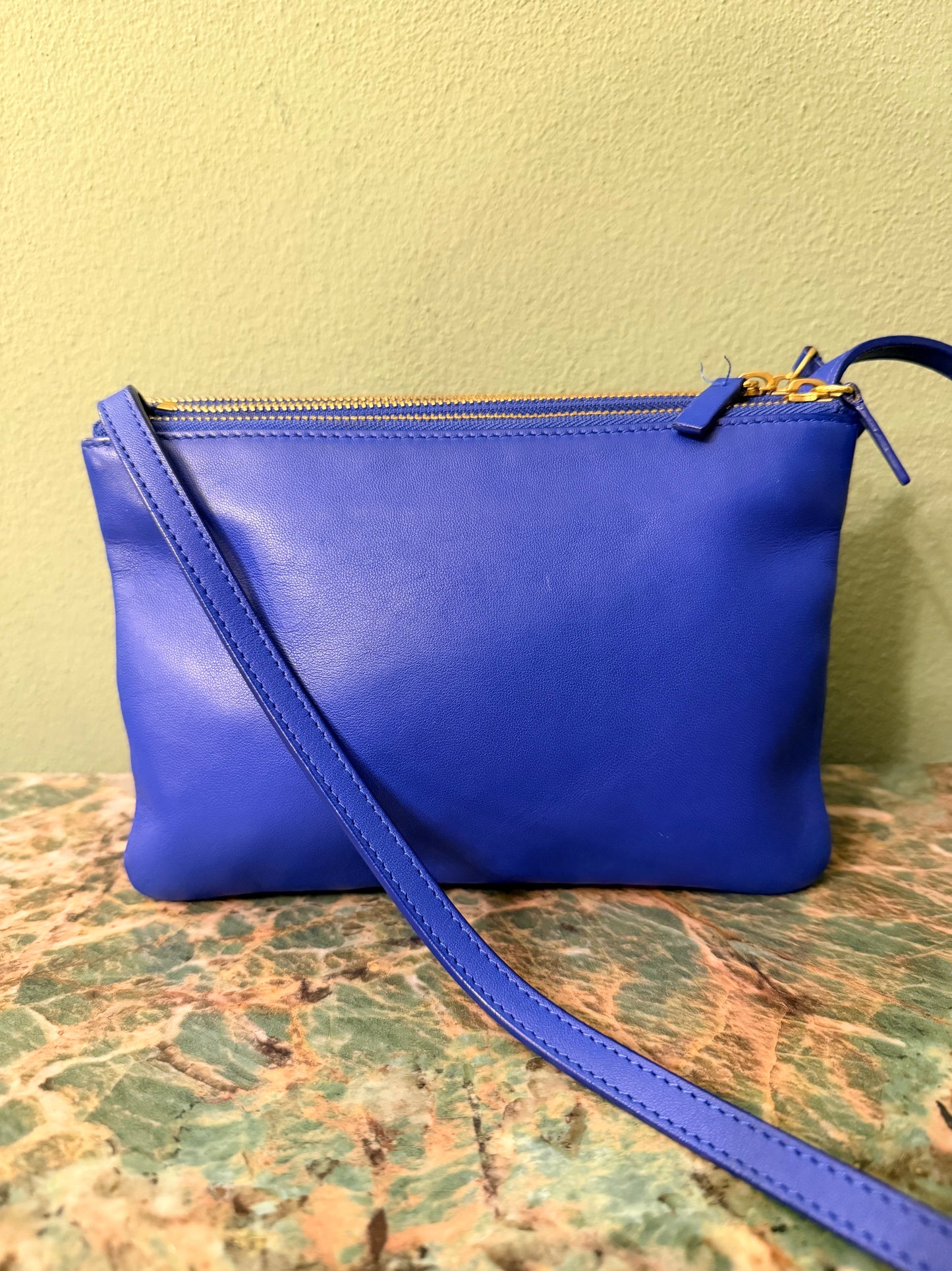 CÈLINE BLUE SMALL TRIO CROSSBODY BAG