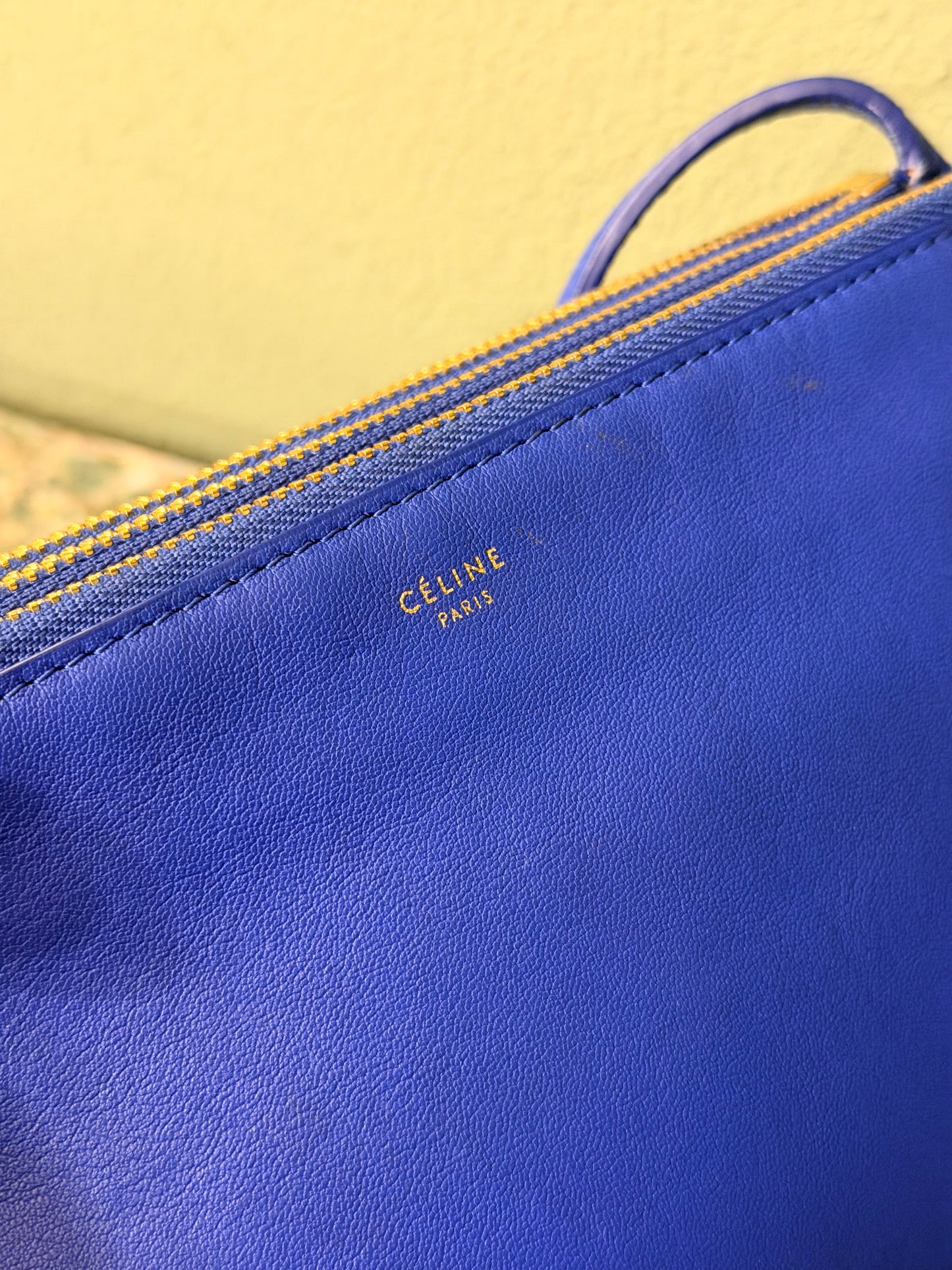 CÈLINE BLUE SMALL TRIO CROSSBODY BAG