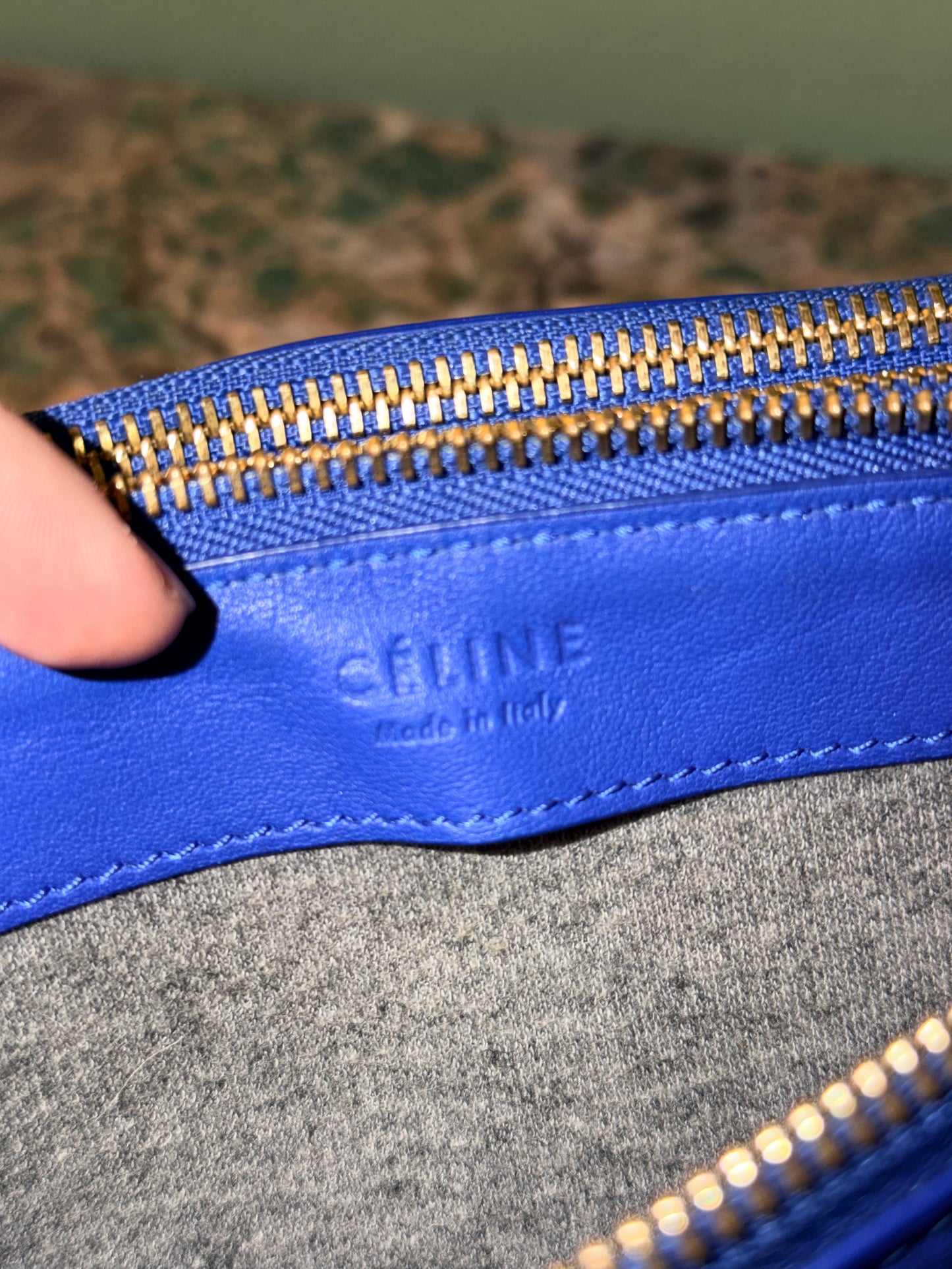 CÈLINE BLUE SMALL TRIO CROSSBODY BAG
