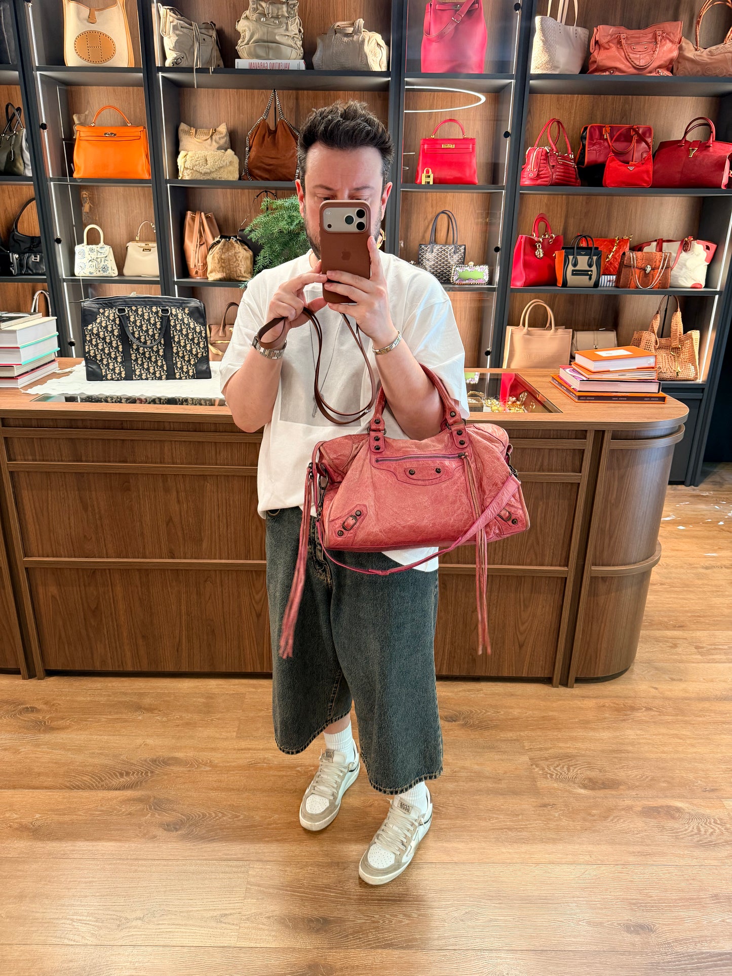 BALENCIAGA PINK CLASSIC MEDIUM CITY HANDBAG