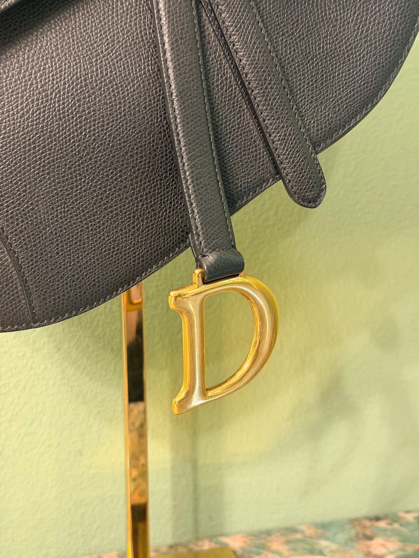 DIOR BLACK MEDIUM SADDLE SHOULDER BAG