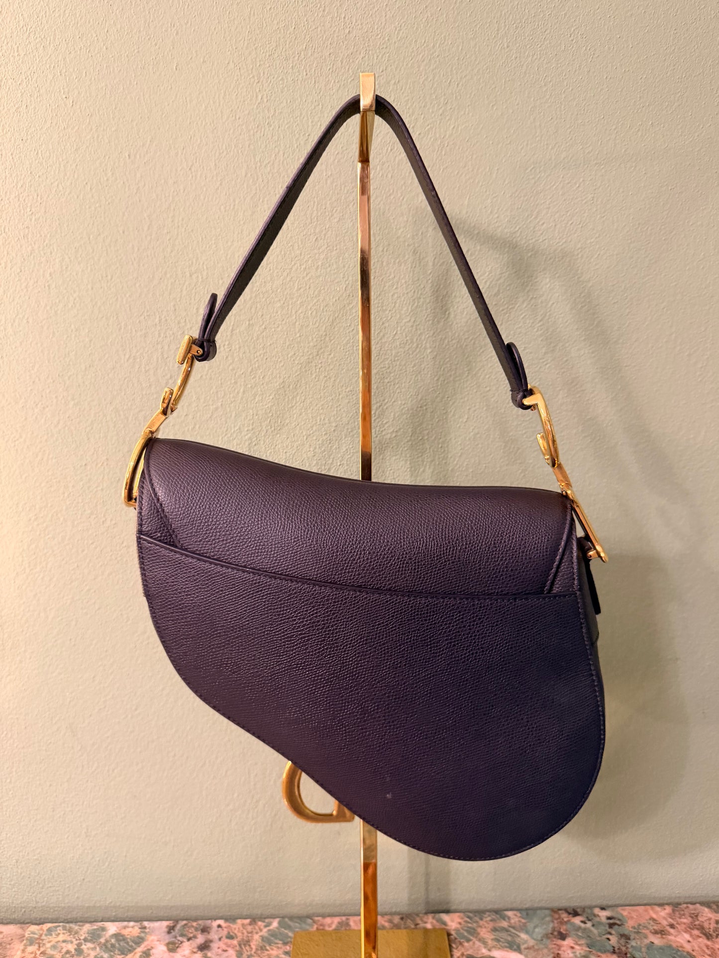 DIOR BLACK MEDIUM SADDLE SHOULDER BAG