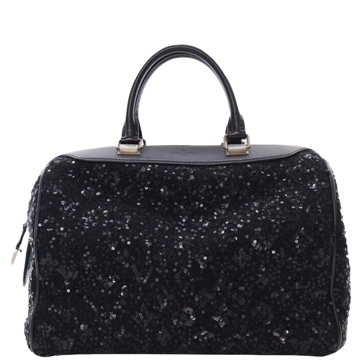 LOUIS VUITTON BLACK SEQUINS SUNSHINE EXPRESS SPEEDY 30 BOSTON BAG