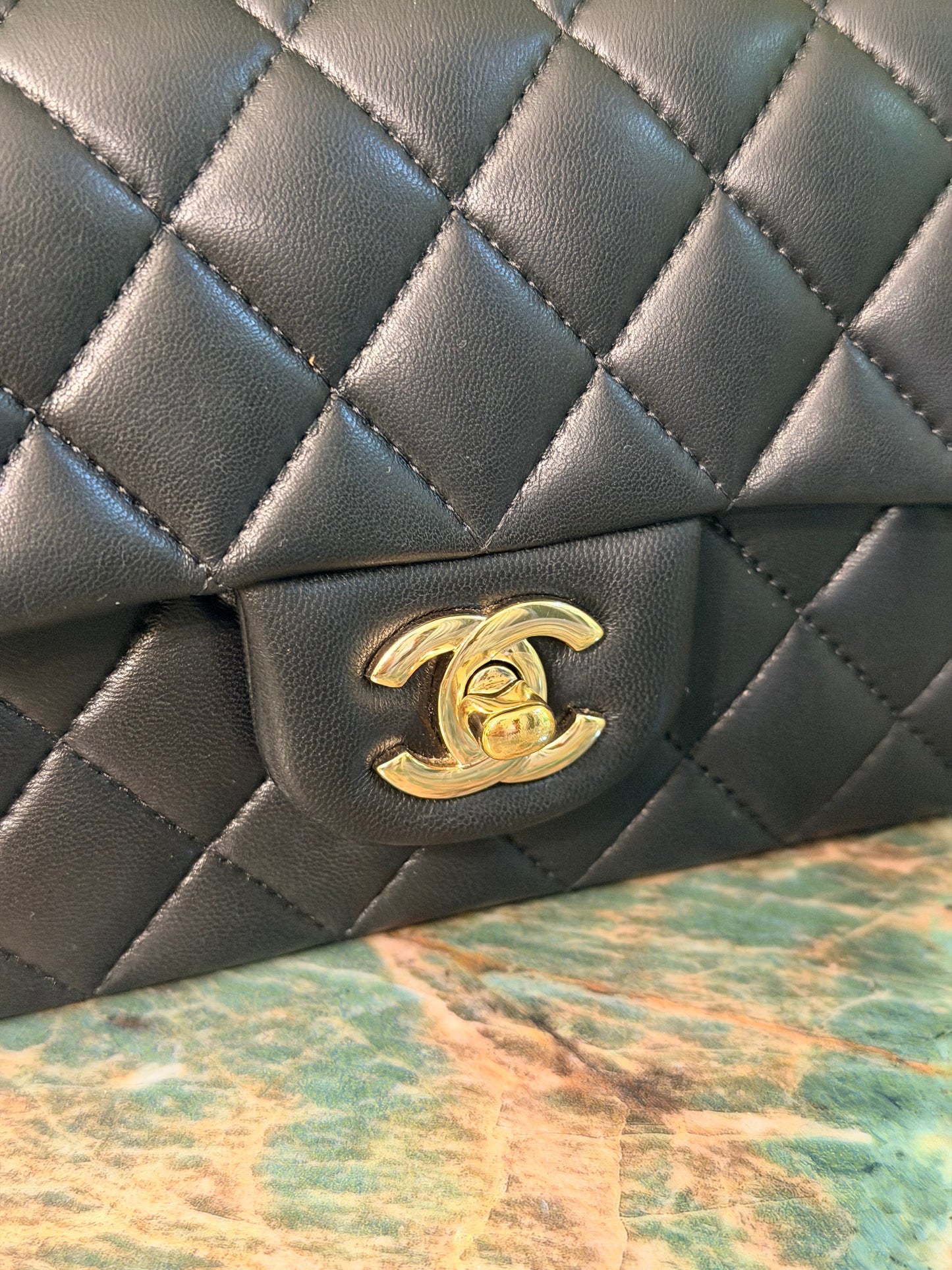 CHANEL BLACK LAMBSKIN MINI RECTANGULAR W/ HANDLE