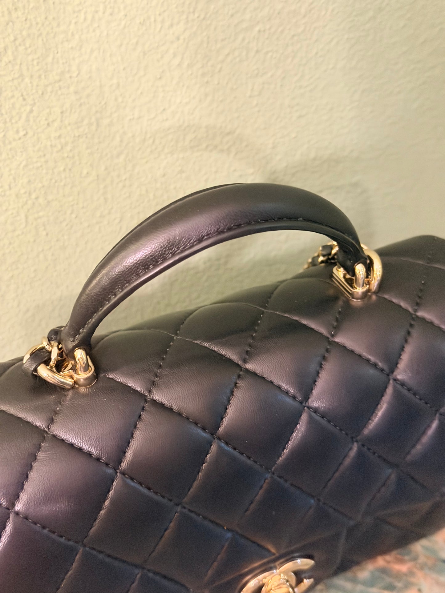 CHANEL BLACK LAMBSKIN MINI RECTANGULAR W/ HANDLE