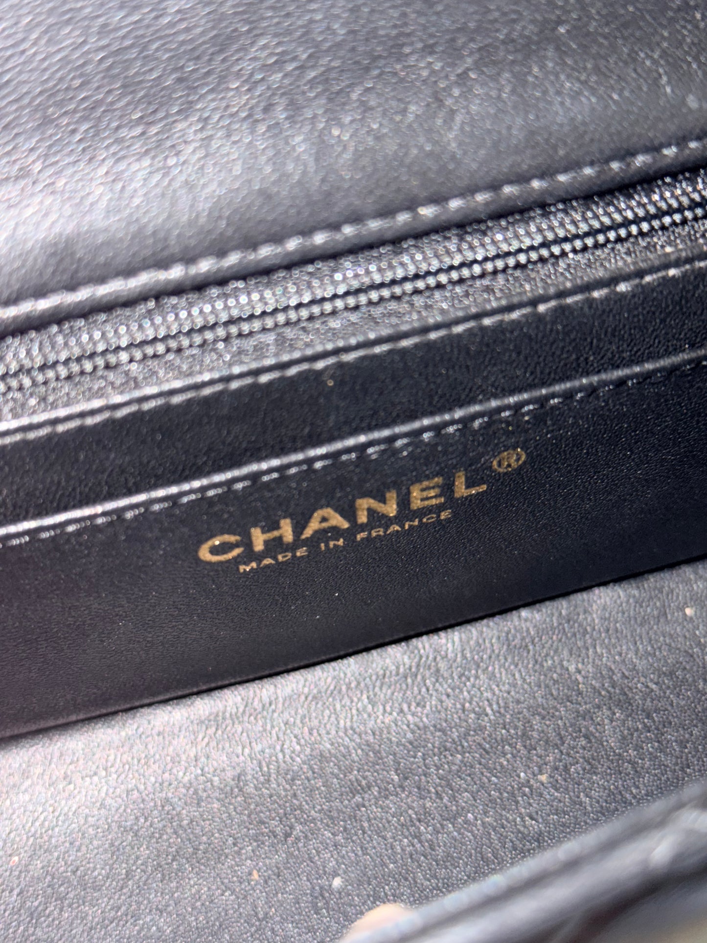 CHANEL BLACK LAMBSKIN MINI RECTANGULAR W/ HANDLE