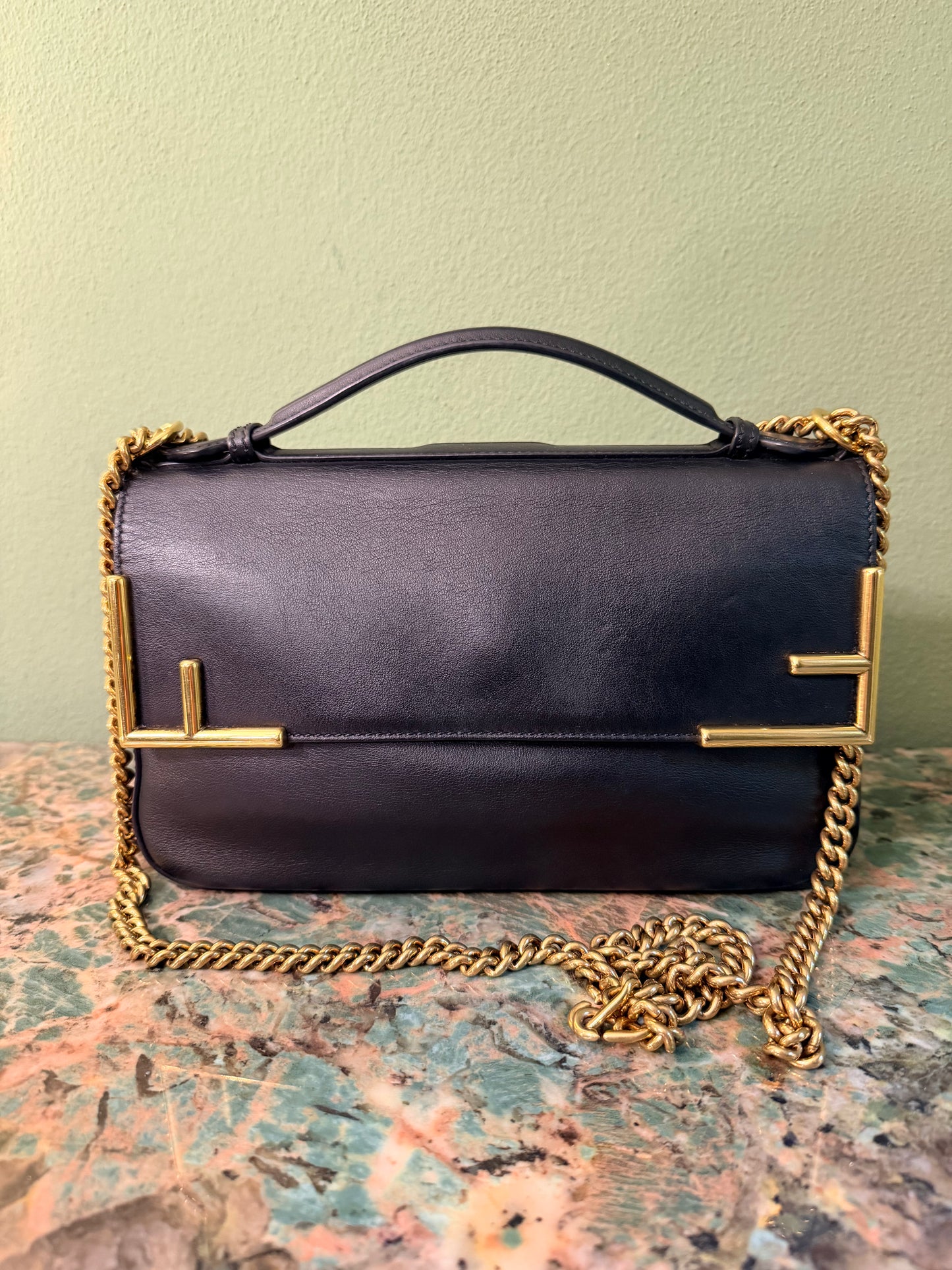 FENDI ZUCCA DOUBLE F SHOULDER BAG