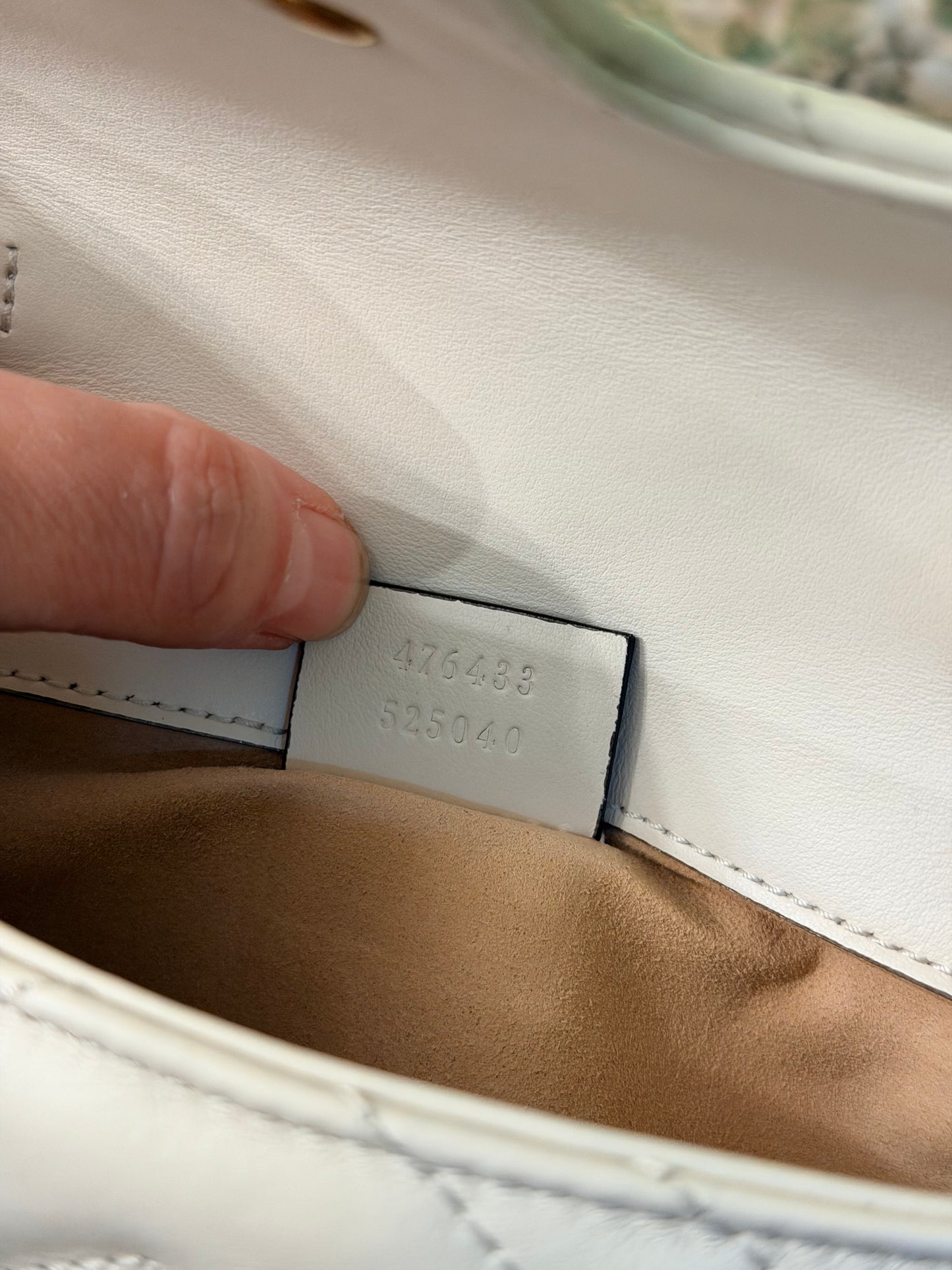 GUCCI CREAM MINI MARMONT CROSSBODY BAG