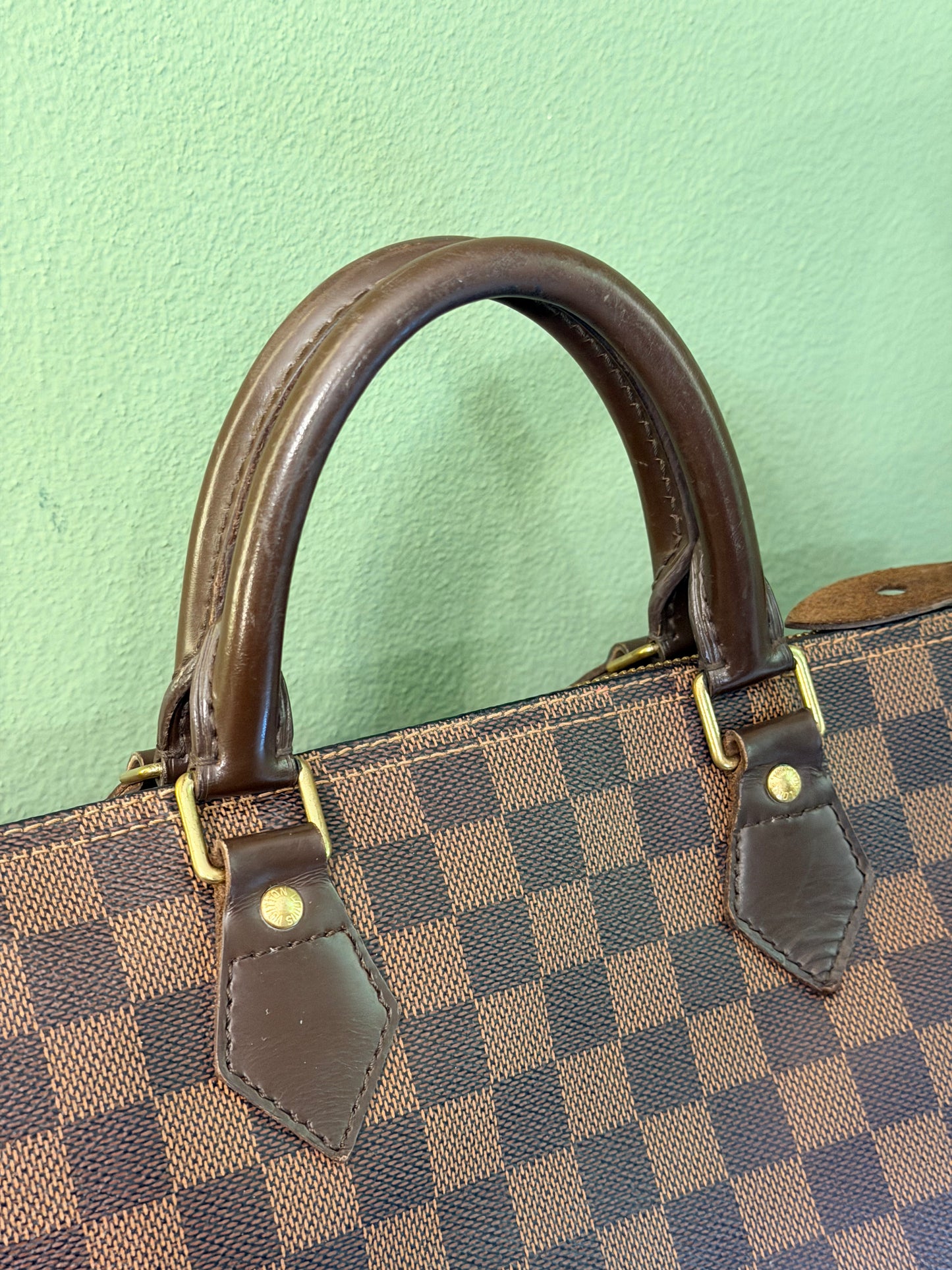 LOUIS VUITTON DAMIER EBENE SPEEDY 35 BOSTON BAG