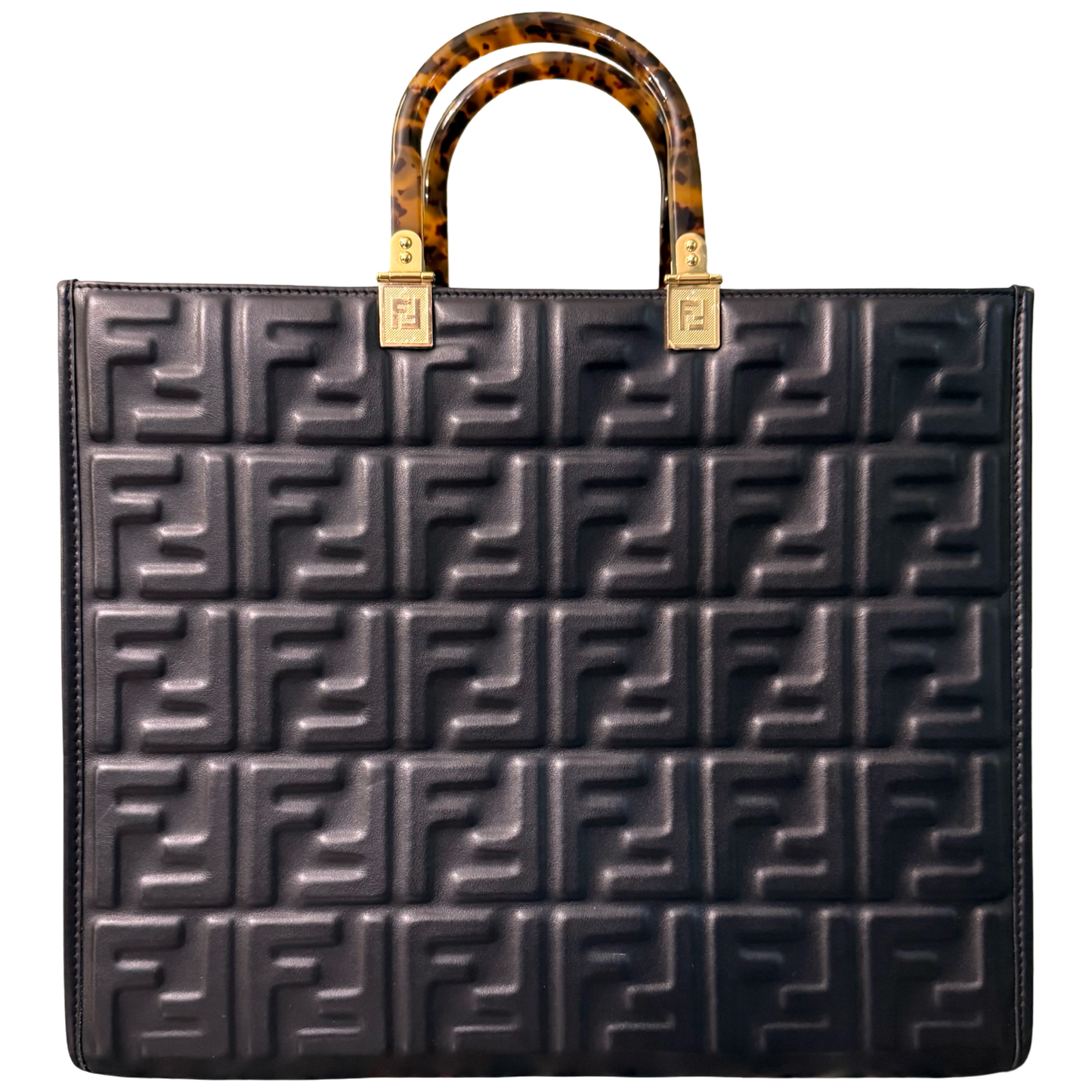 FENDI BLACK MEDIUM SUNSHINE HANDBAG