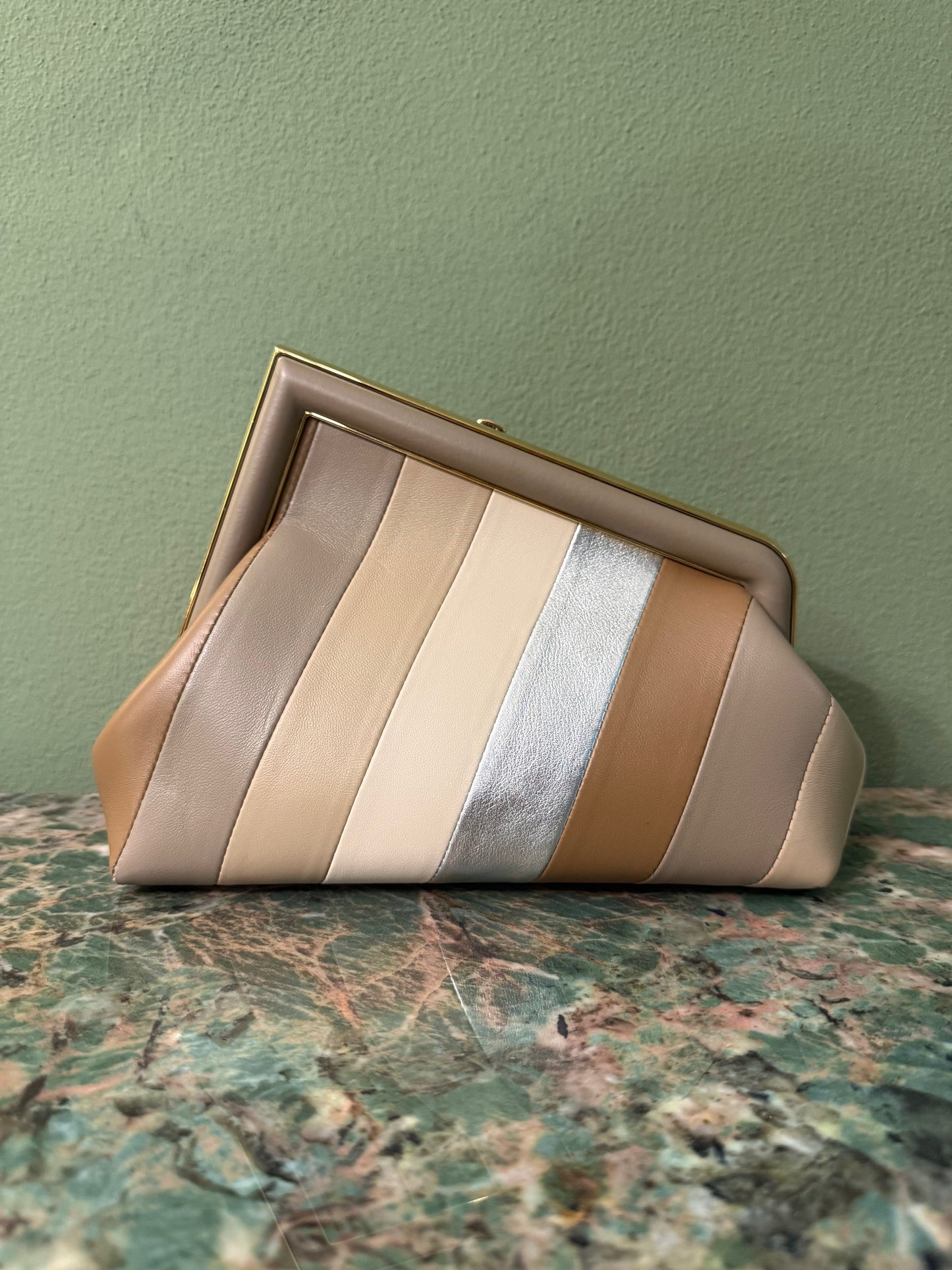 FENDI STRIPED SMALL FIRST CROSSBODY BAG