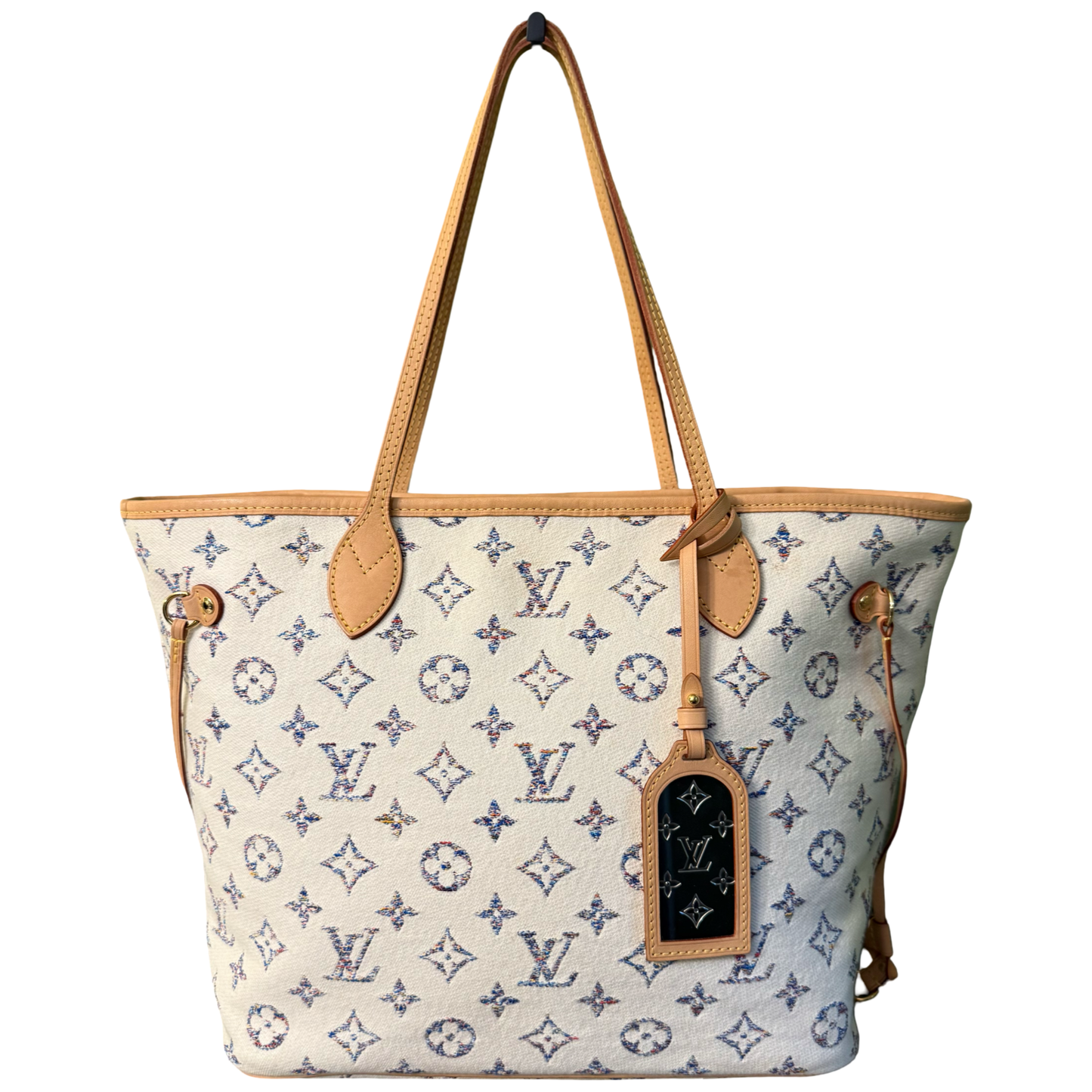 LOUIS VUITTON BEIGE JAQUARD LIMITED EDITION NEVERFULL MM SHOPPING TOTE