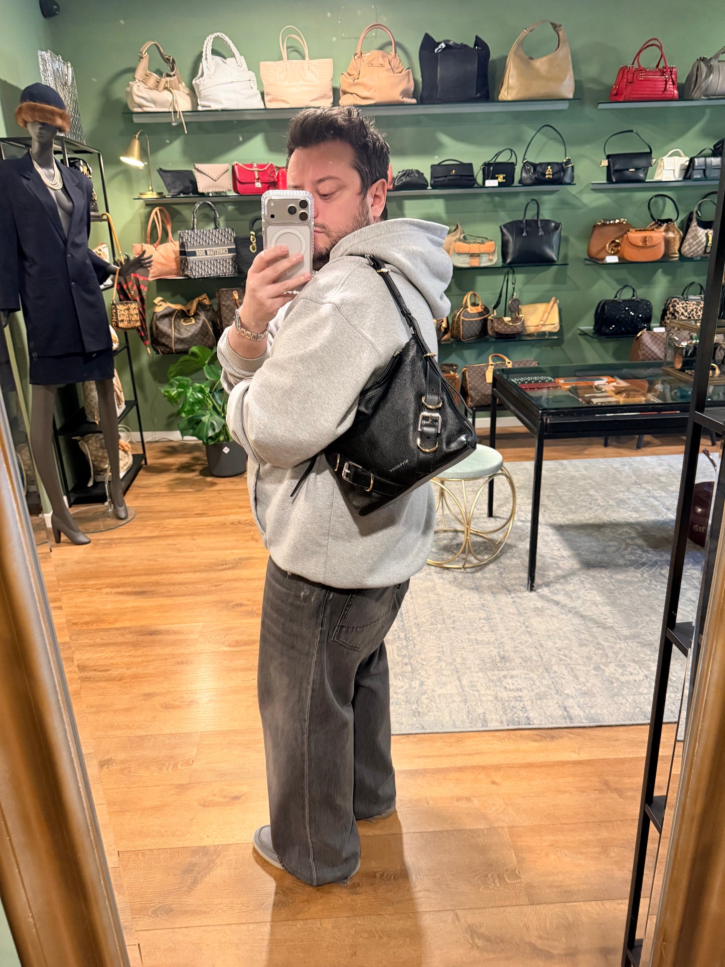 GIVENCHY BLACK SMALL VOYOU SHOULDER BAG