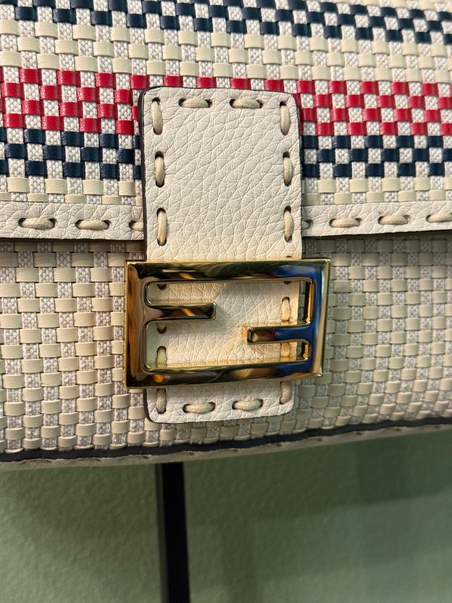 FENDI INTRECCIATO SELLERIA BAGUETTE SHOULDER BAG