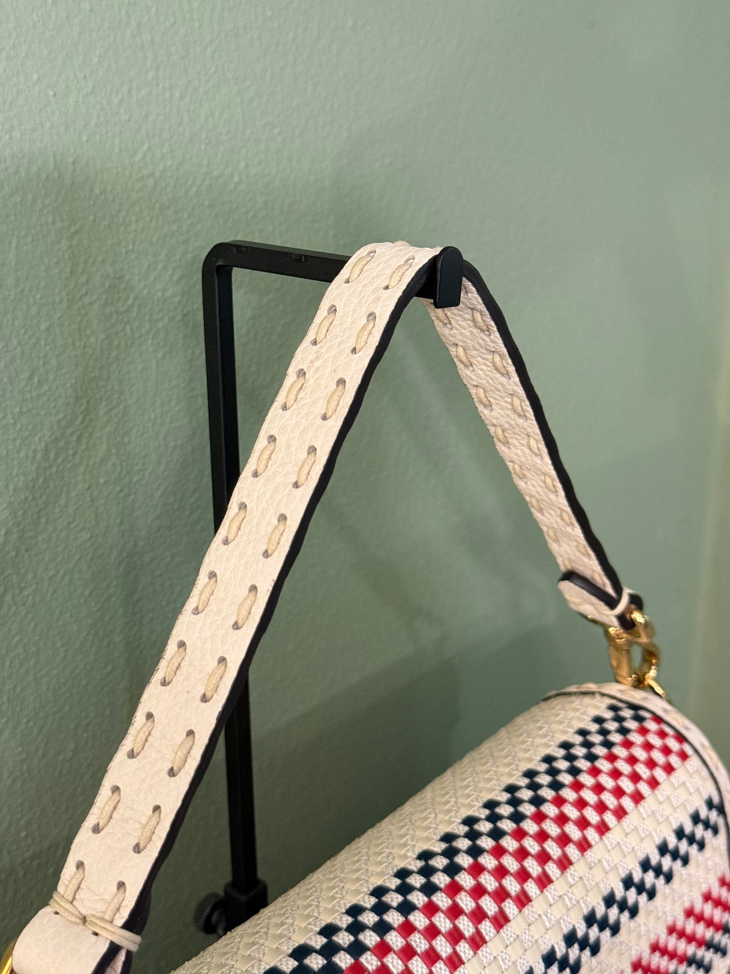 FENDI INTRECCIATO SELLERIA BAGUETTE SHOULDER BAG