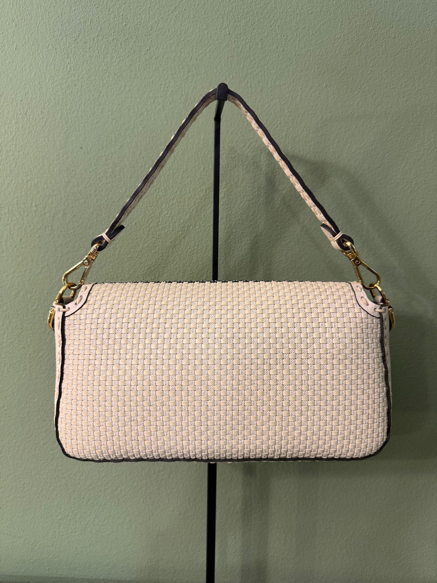 FENDI INTRECCIATO SELLERIA BAGUETTE SHOULDER BAG