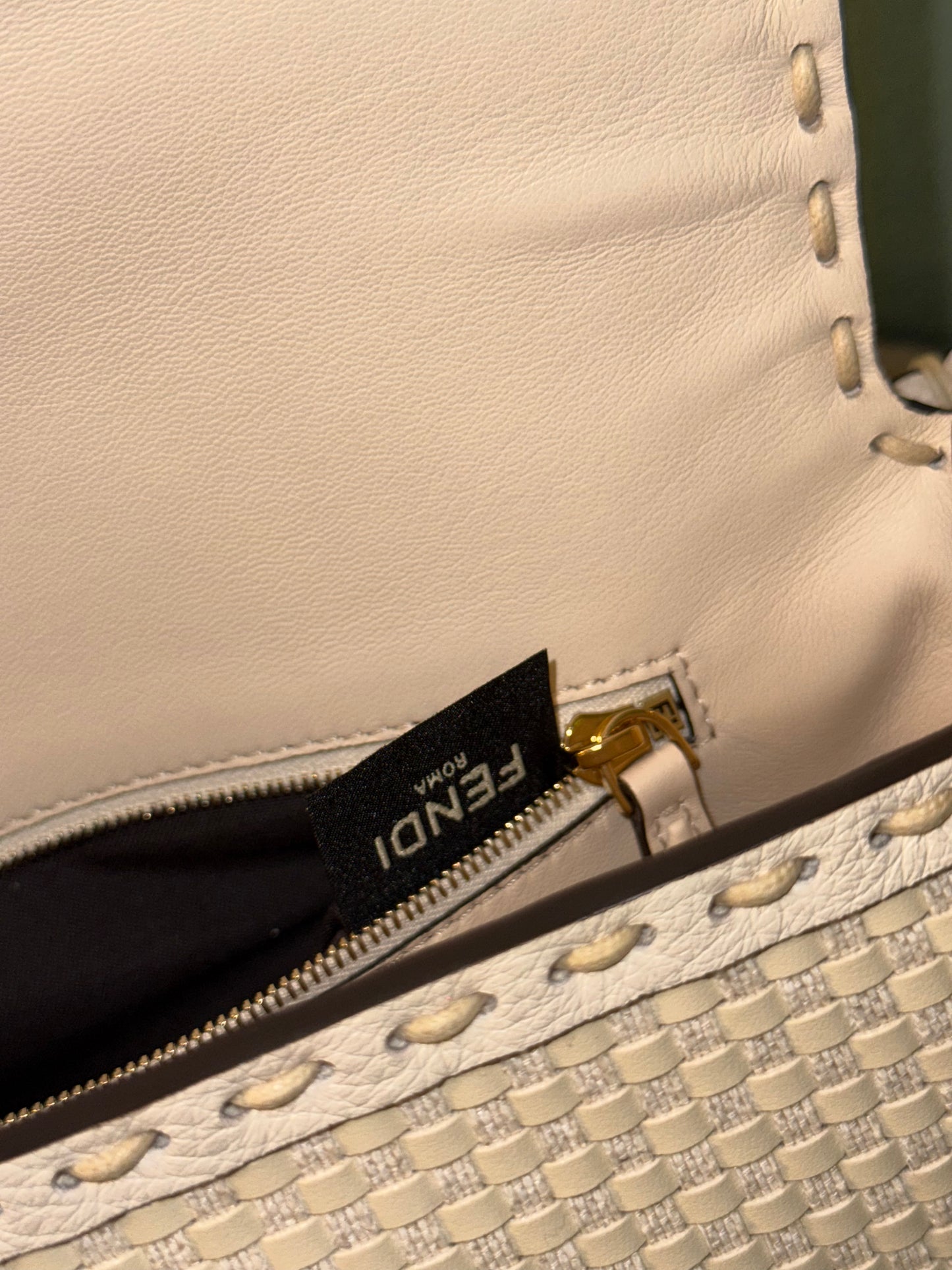 FENDI INTRECCIATO SELLERIA BAGUETTE SHOULDER BAG