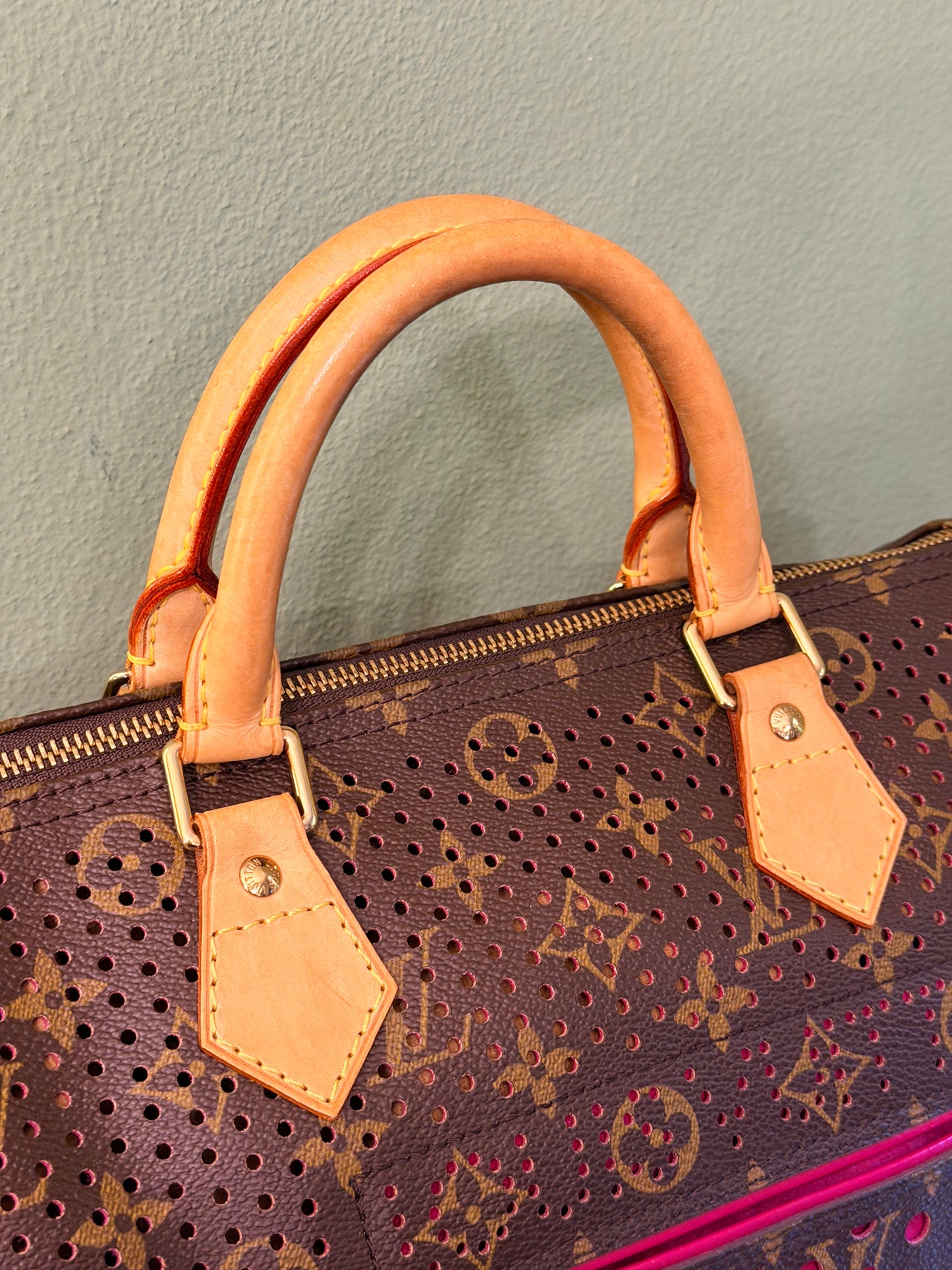 LOUIS VUITTON PERFORATED MONOGRAM LIMITED EDITION SPEEDY 30 BOSTON BAG