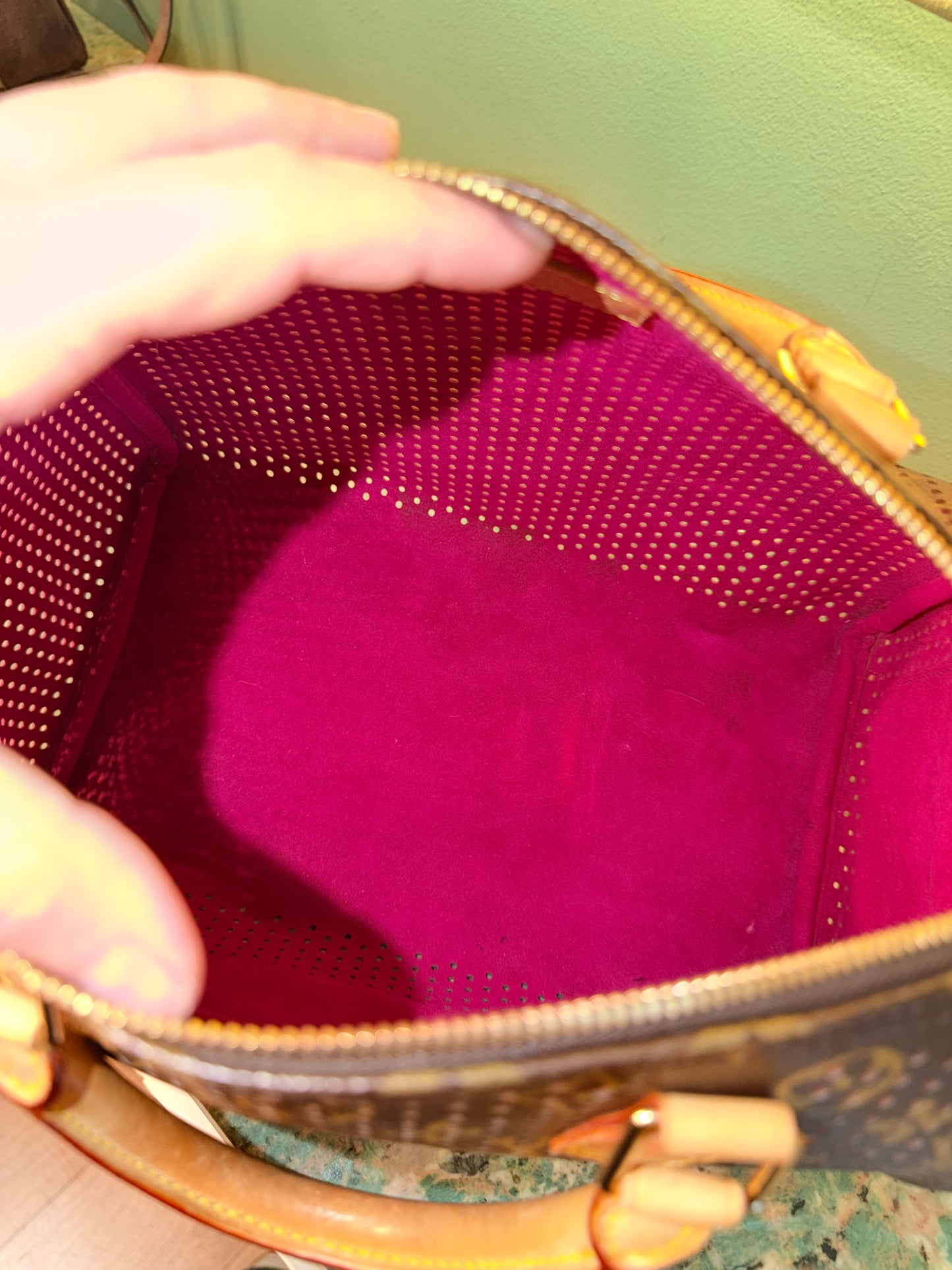 LOUIS VUITTON PERFORATED MONOGRAM LIMITED EDITION SPEEDY 30 BOSTON BAG