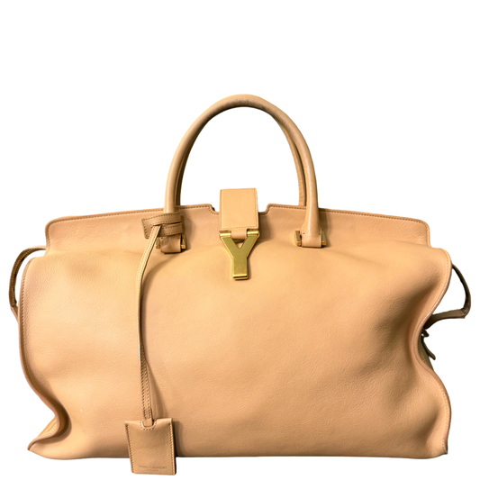 SAINT LAURENT BUTTER YELLOW LARGE CABAS CHIC HANDBAG