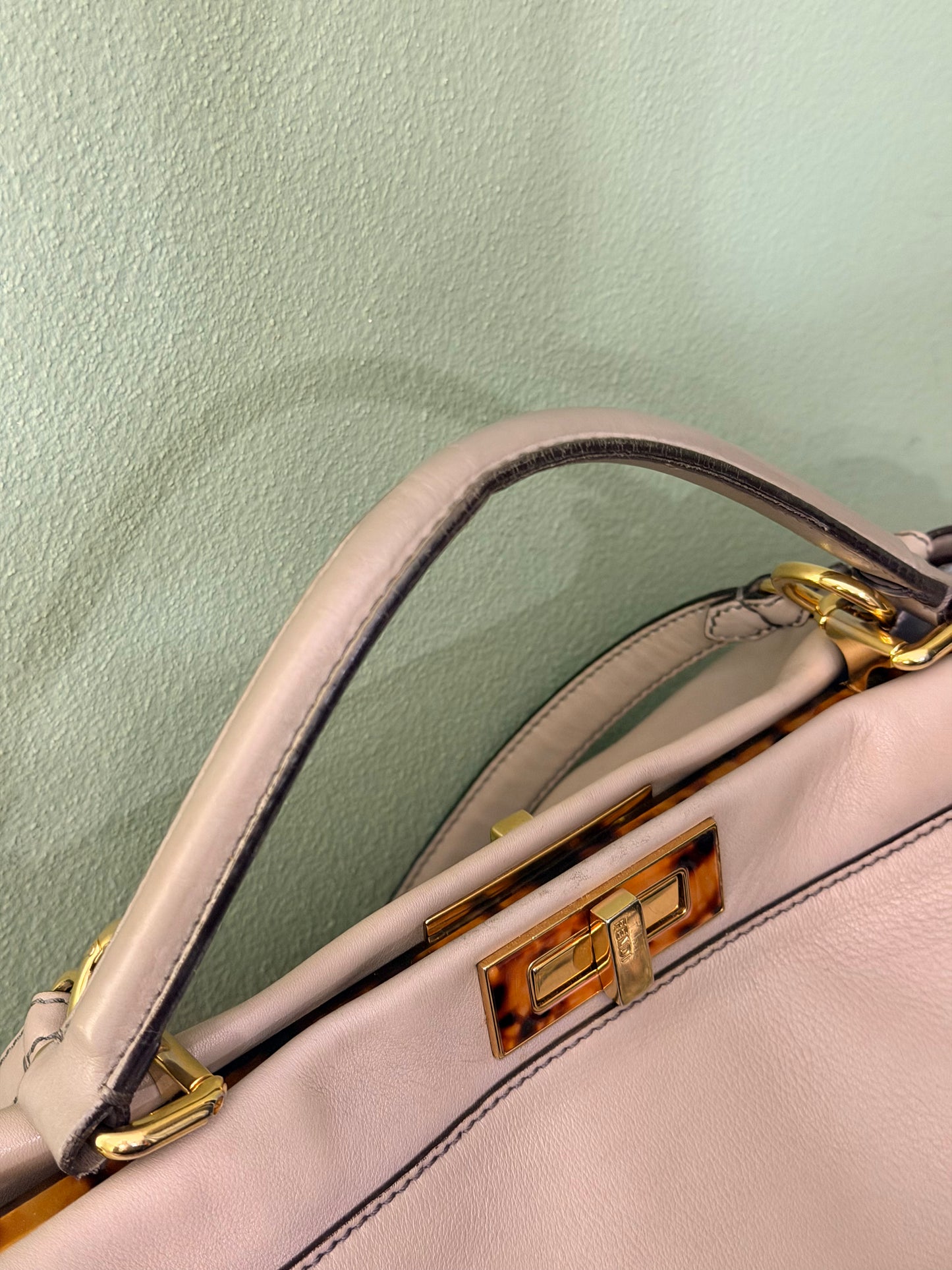 FENDI GRAY LARGE PEEKABOO HANDBAG