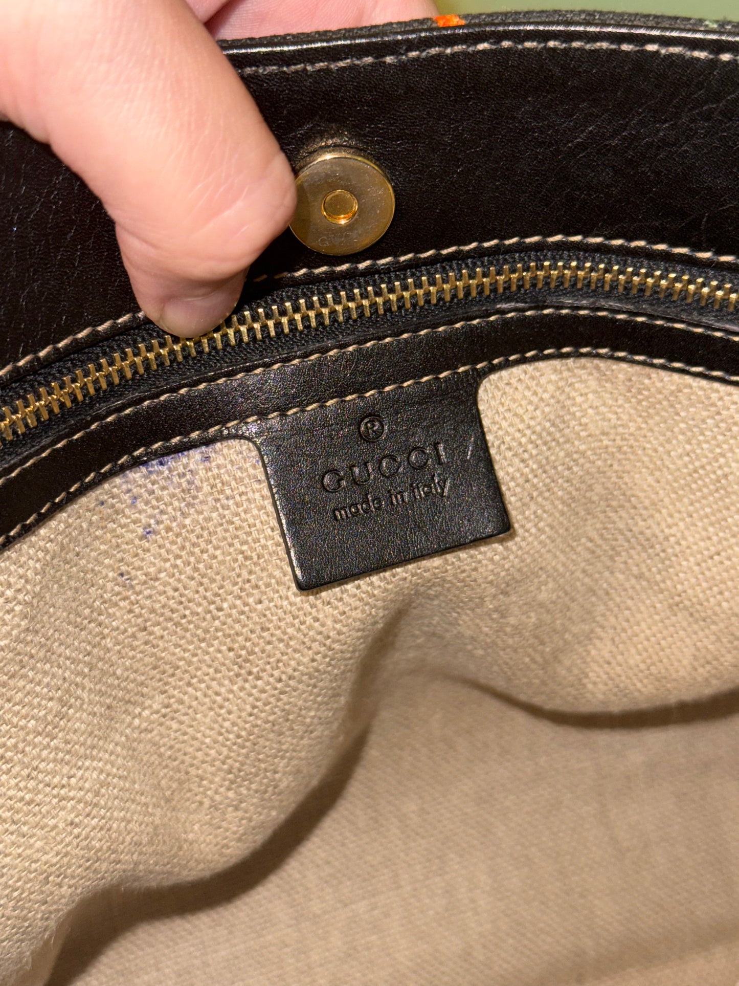 GUCCI BLACK FLORA HANDBAG