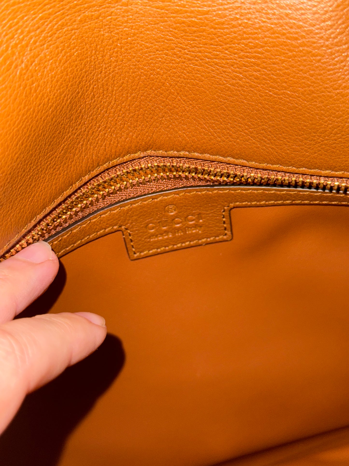 GUCCI LARGE BROWN BLONDIE TOP HANDLE HANDBAG