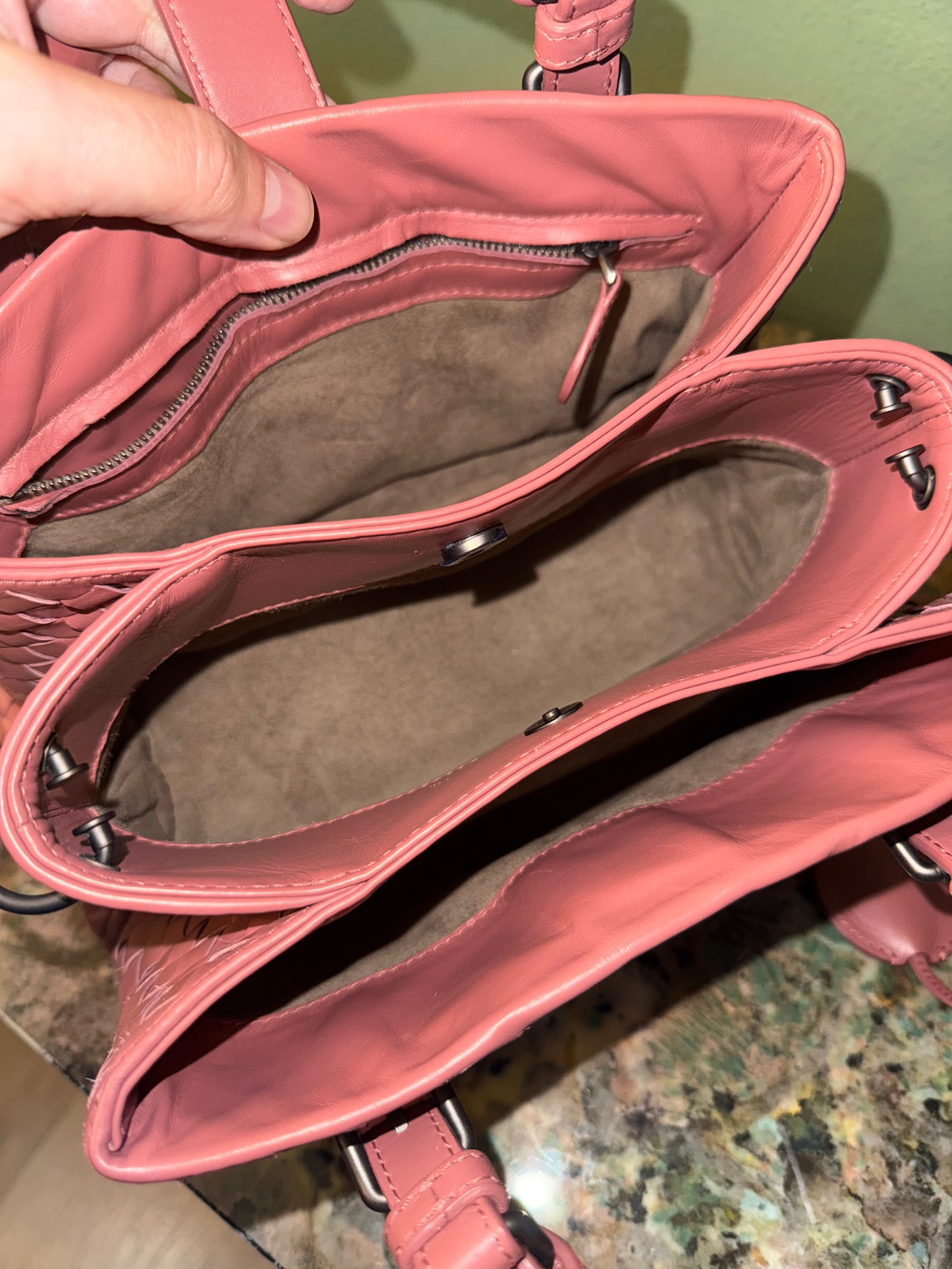 BOTTEGA VENETA PINK MINI ROMA HANDBAG
