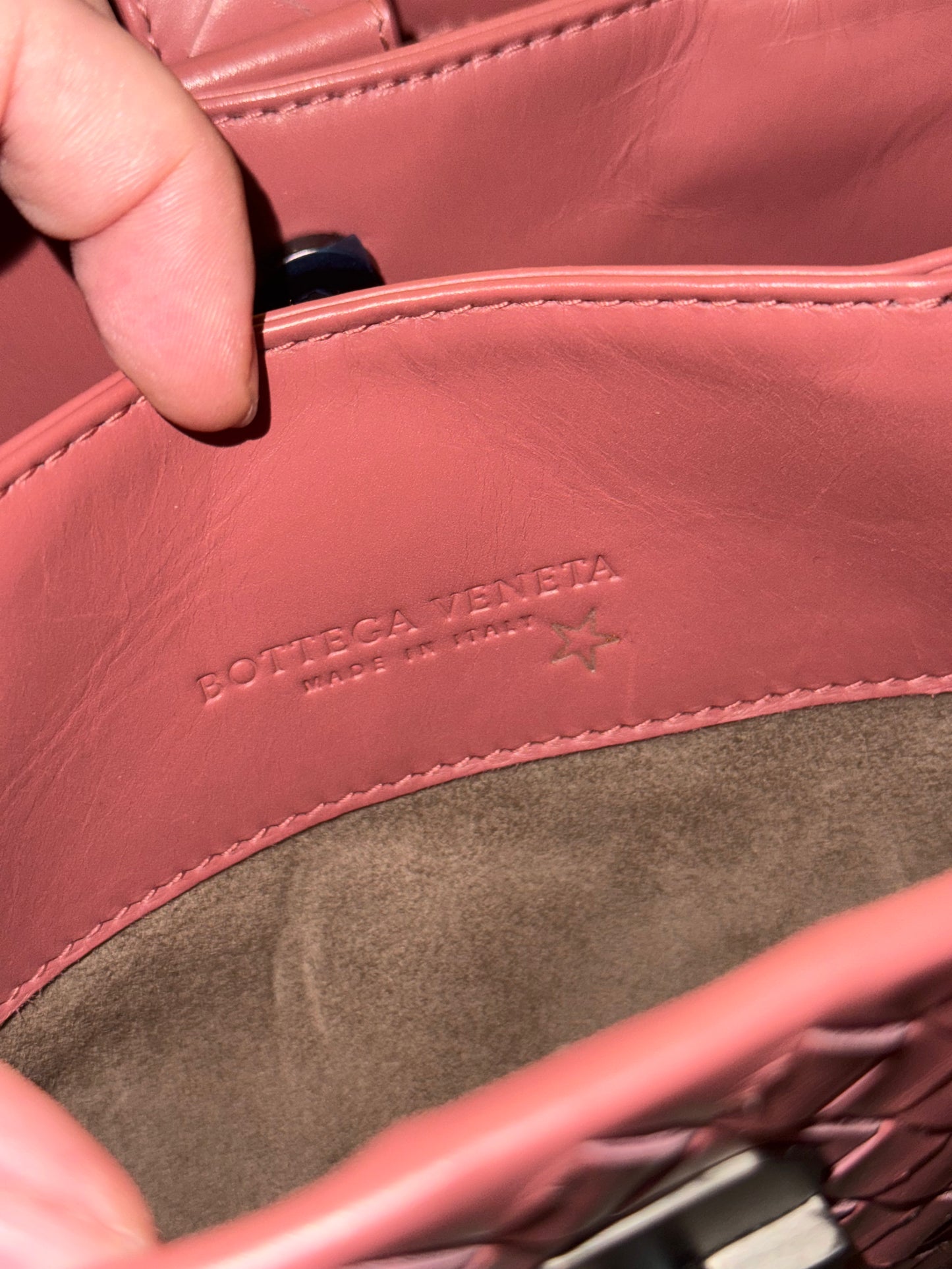 BOTTEGA VENETA PINK MINI ROMA HANDBAG