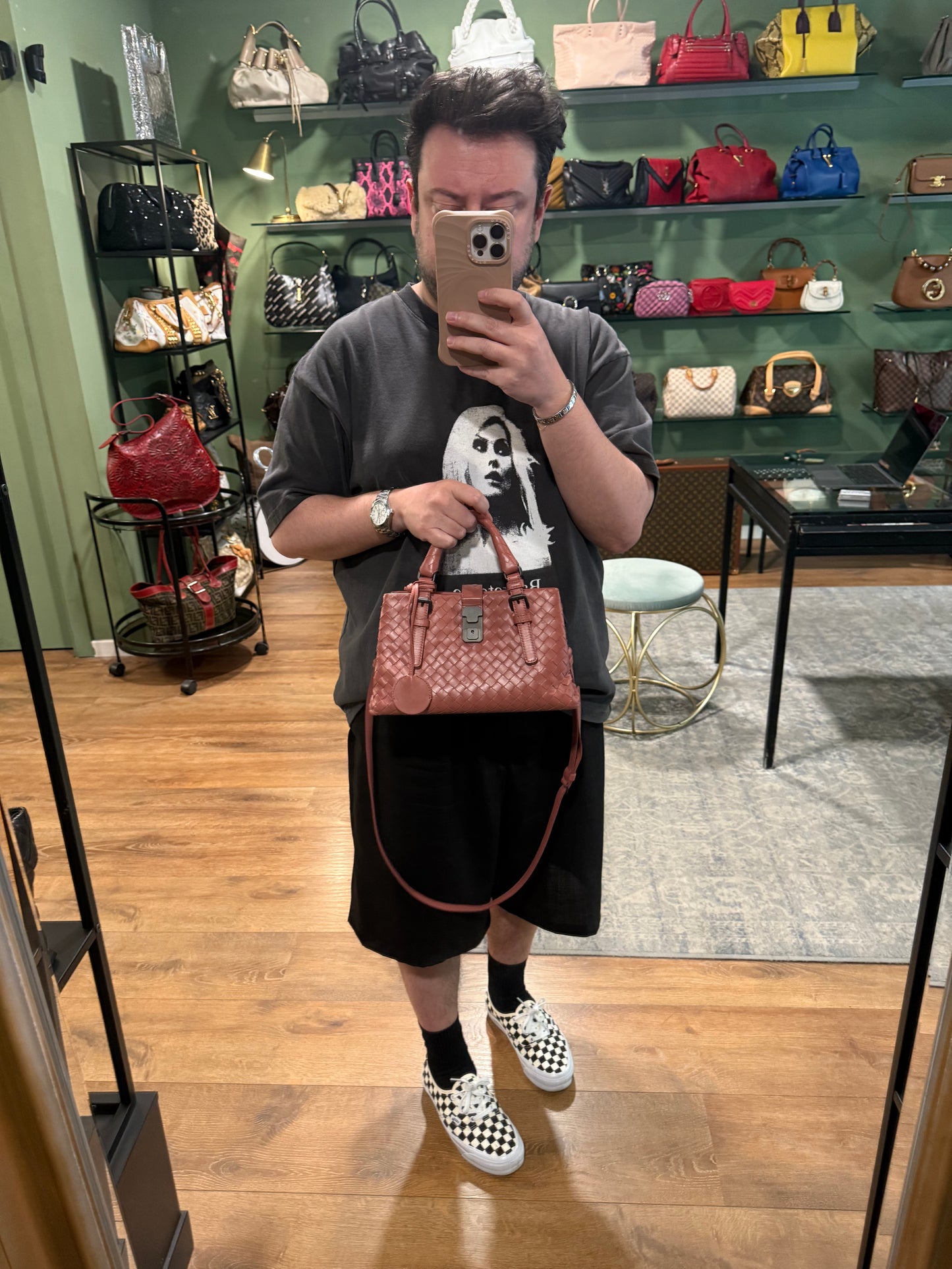 BOTTEGA VENETA PINK MINI ROMA HANDBAG