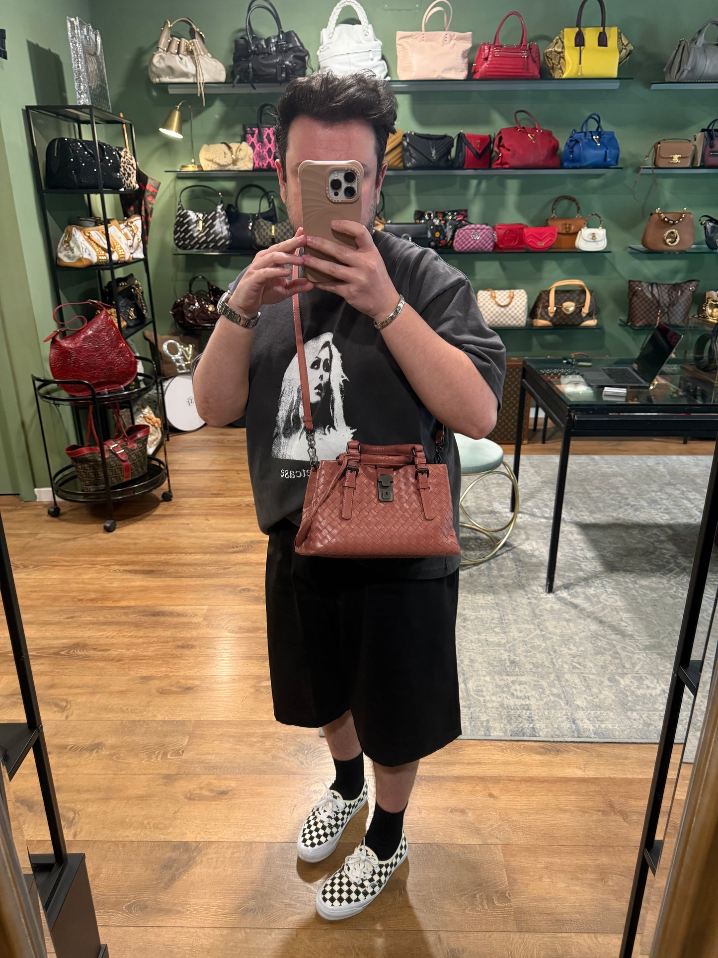 BOTTEGA VENETA PINK MINI ROMA HANDBAG