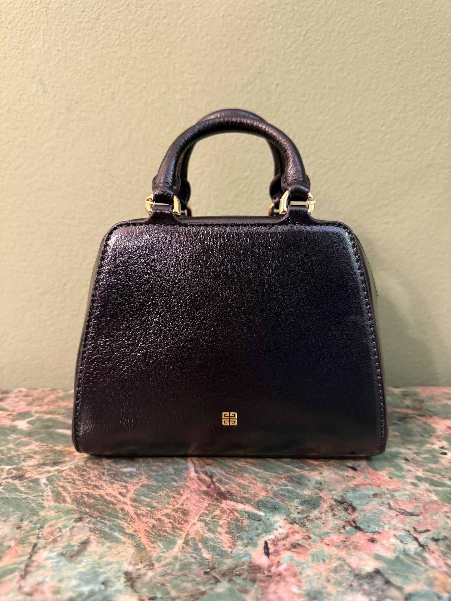 GIVENCHY BLACK MICRO ANTIGONA CUBE HANDBAG