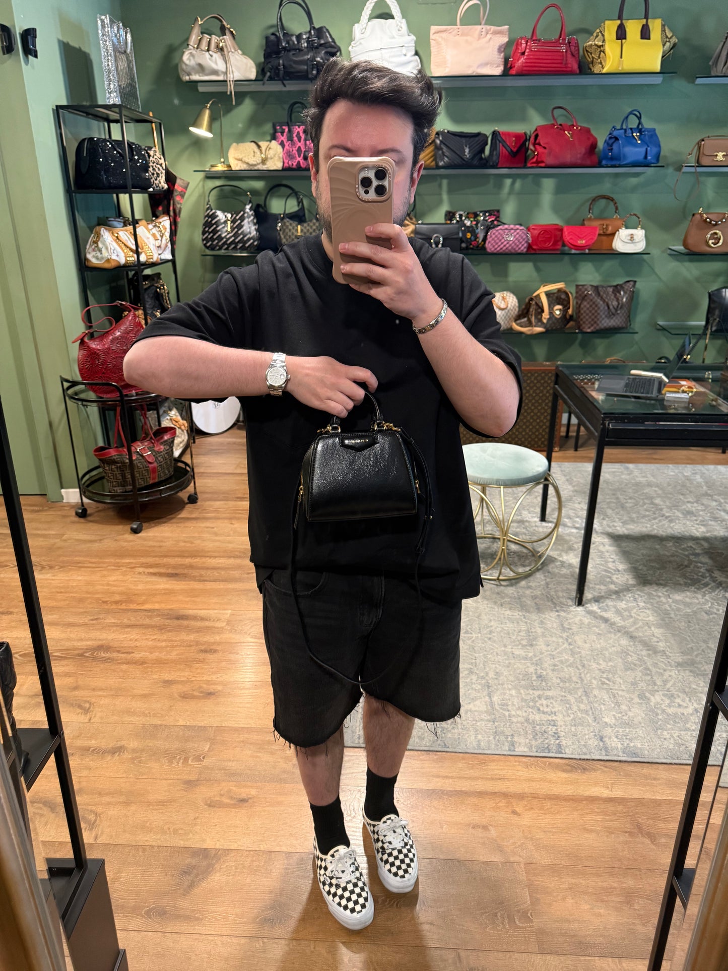 GIVENCHY BLACK MICRO ANTIGONA CUBE HANDBAG