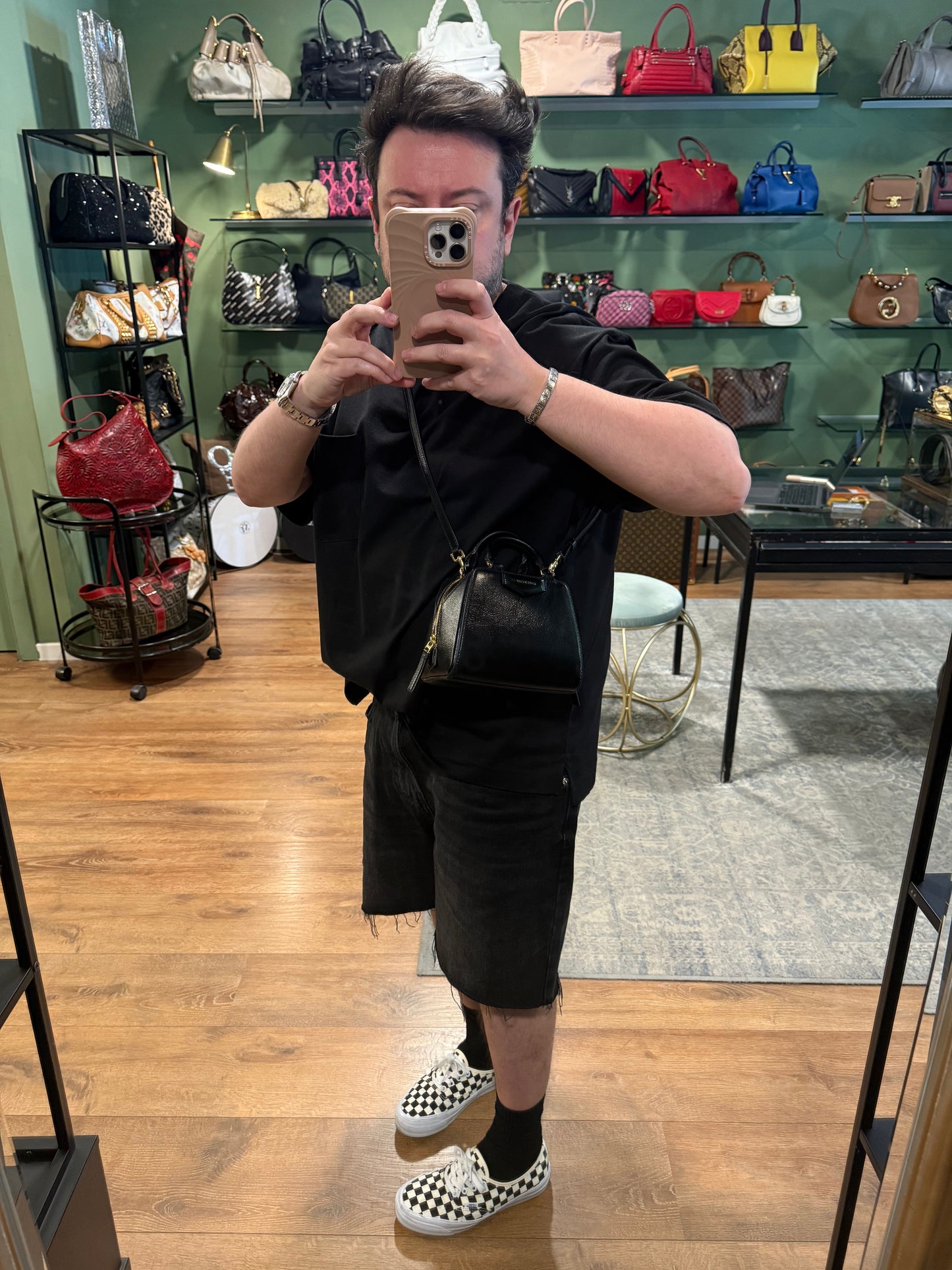 GIVENCHY BLACK MICRO ANTIGONA CUBE HANDBAG