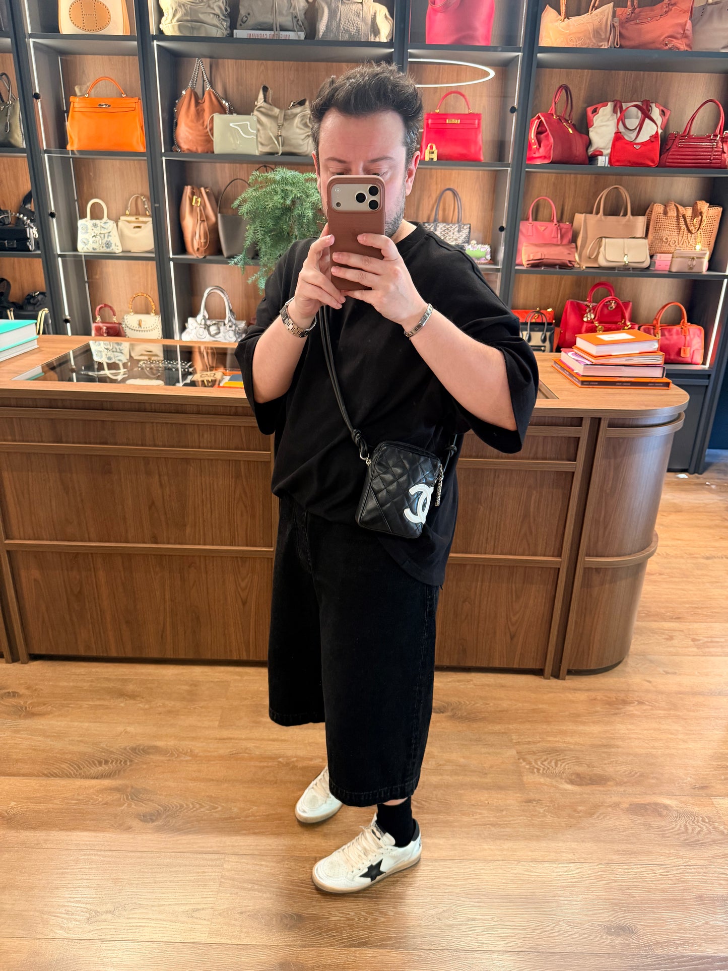 CHANEL BLACK CAMBON SMALL CROSSBODY BAG
