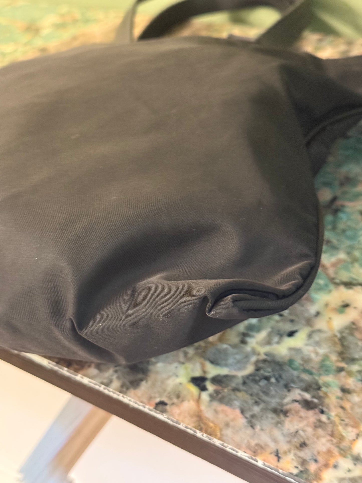 PRADA BLACK NYLON SHOPPER TOTE