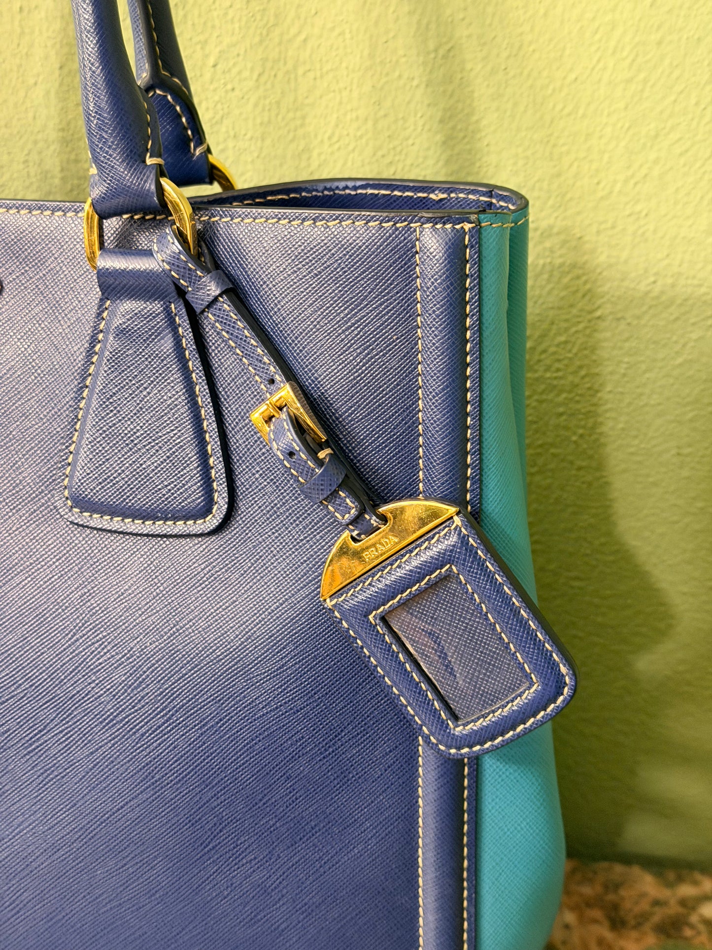 PRADA SAFFIANO BI COLOR TWO WAY HANDBAG