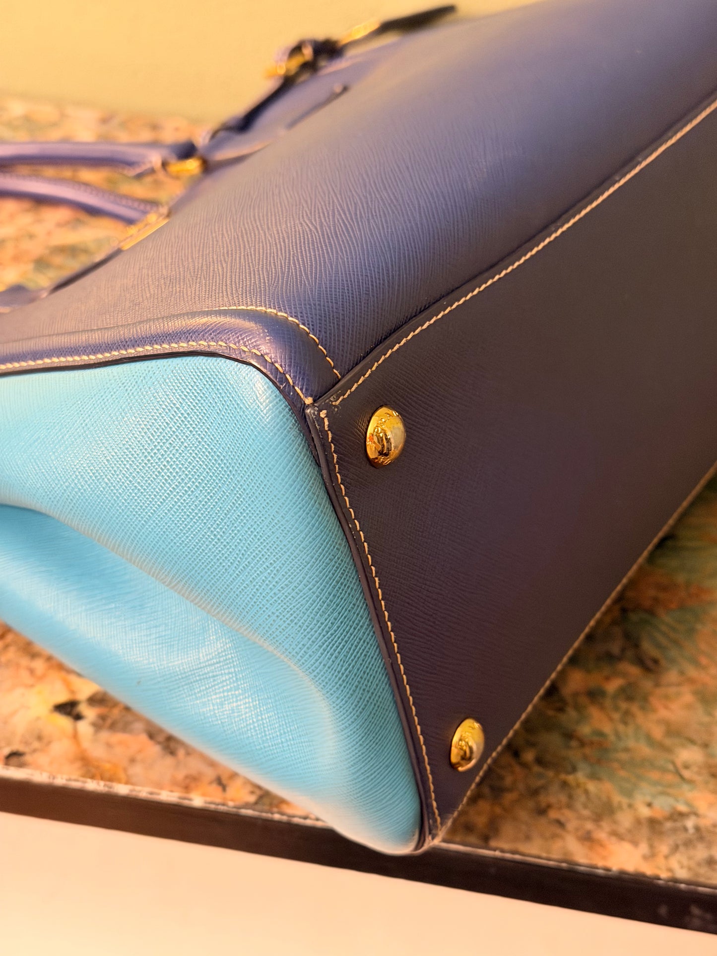 PRADA SAFFIANO BI COLOR TWO WAY HANDBAG