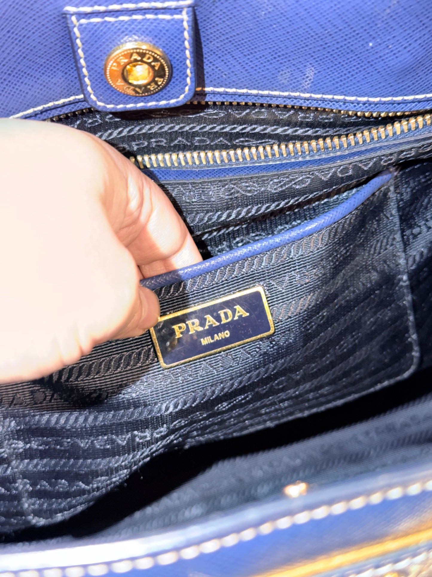 PRADA SAFFIANO BI COLOR TWO WAY HANDBAG