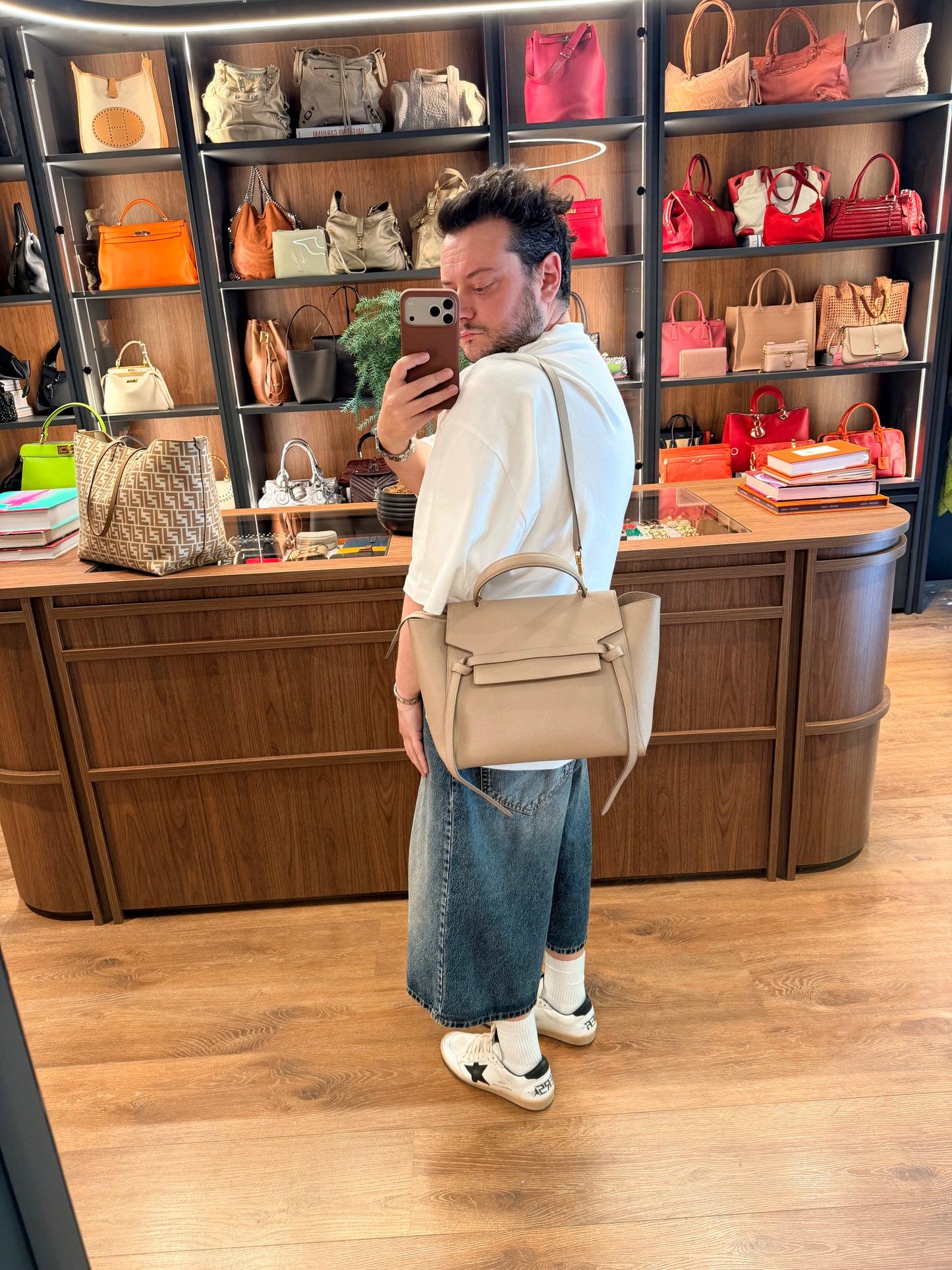 CÈLINE PINK MEDIUM BELT SHOULDER BAG