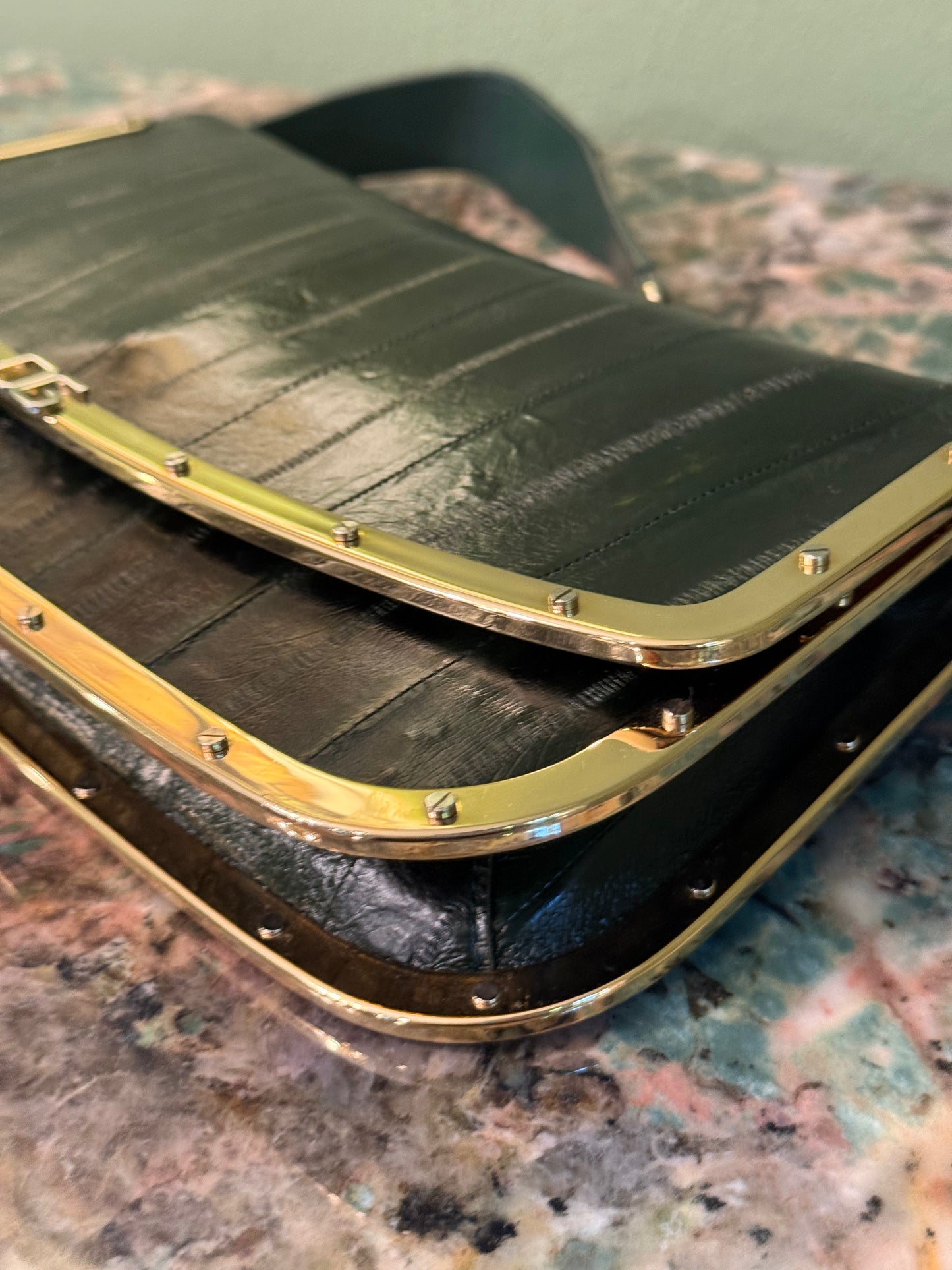 DOLCE & GABBANA GREEN EEL SHOULDER BAG