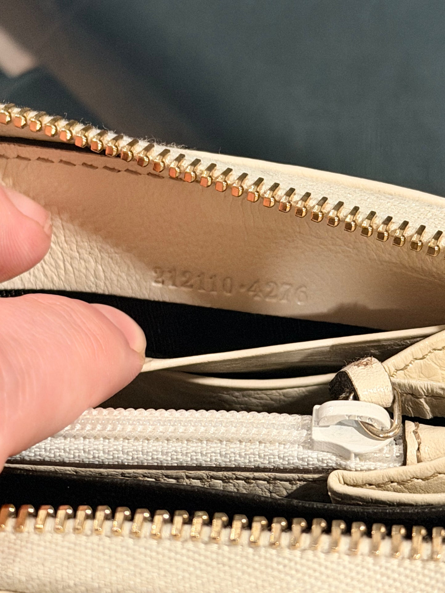 GUCCI CREAM GUCCISSIMA LONG ZIPPY WALLET