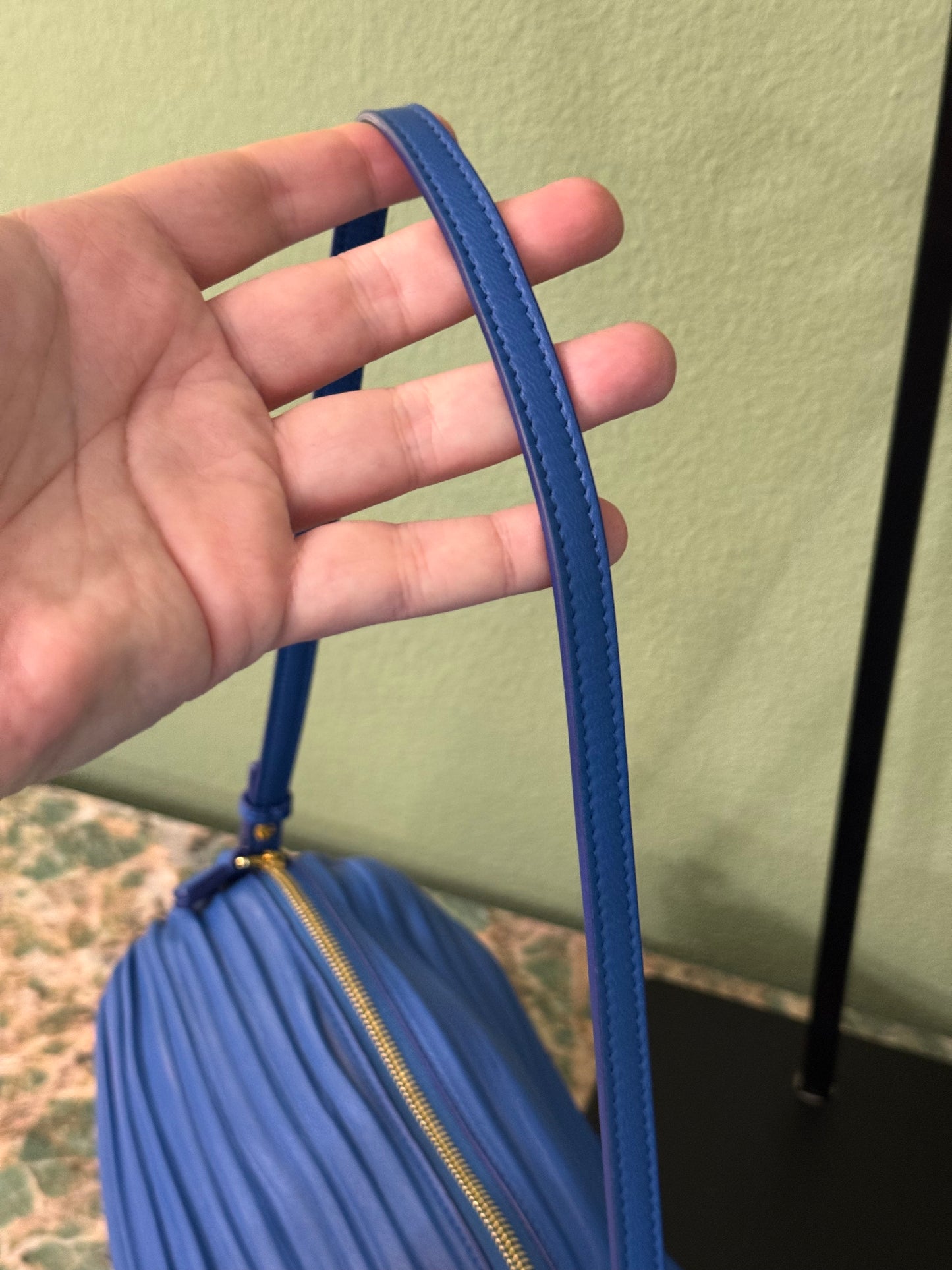 LOEWE ROYAL BLUE BRACELET POUCH SHOULDER BAG