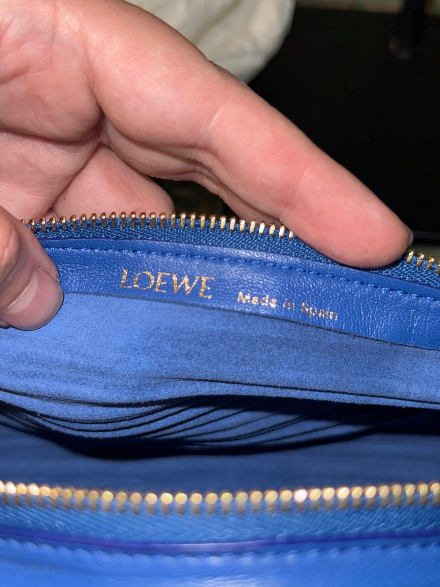 LOEWE ROYAL BLUE BRACELET POUCH SHOULDER BAG